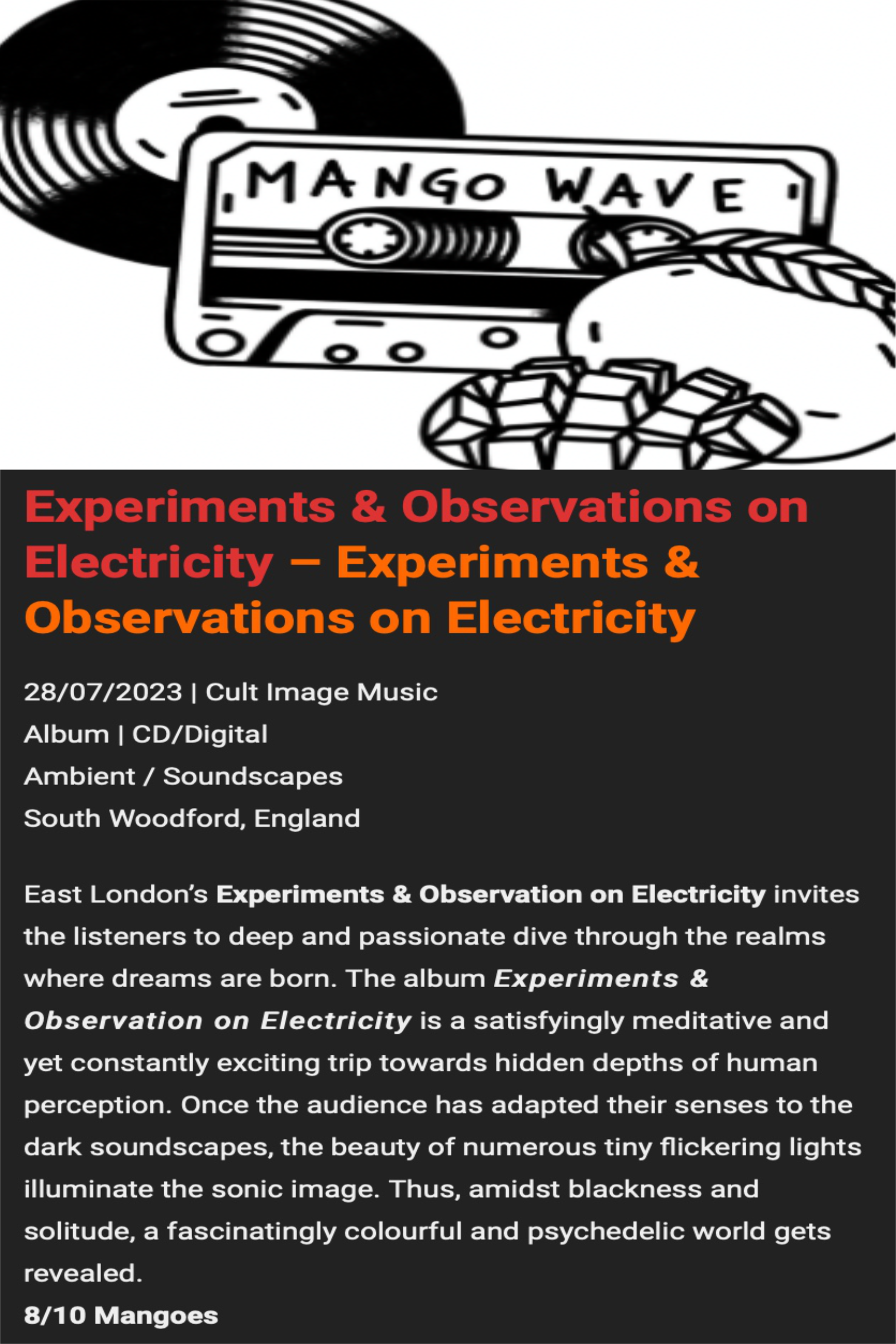The first ever review for an Experiments & Observations on Electricity, by Mango Wave.