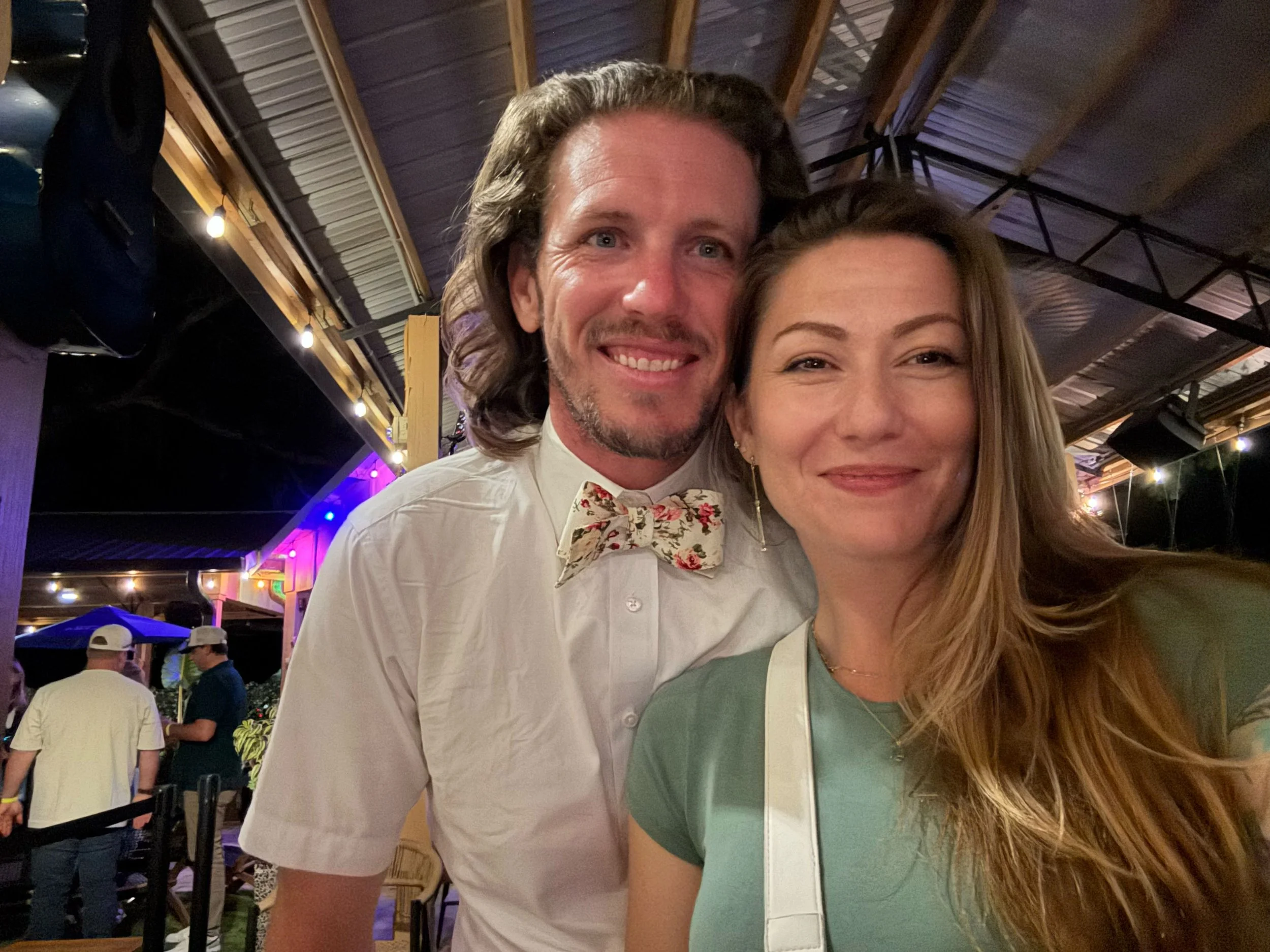 Drinks and dancing after a long wedding
