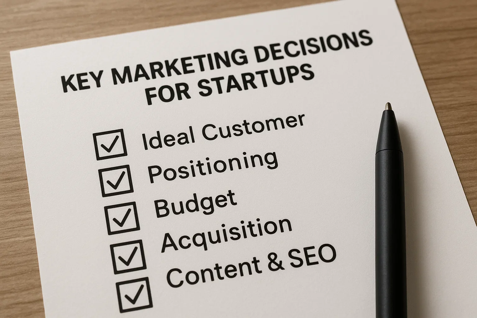 The 5 Biggest Marketing Decisions for Startups