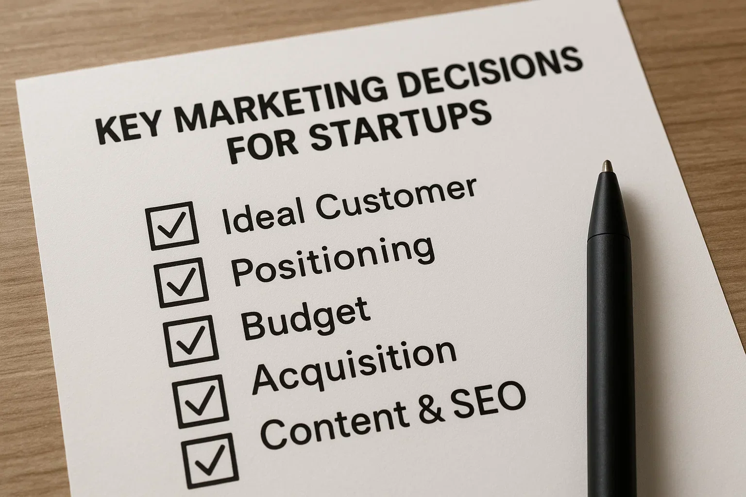 The 5 Biggest Marketing Decisions for Startups