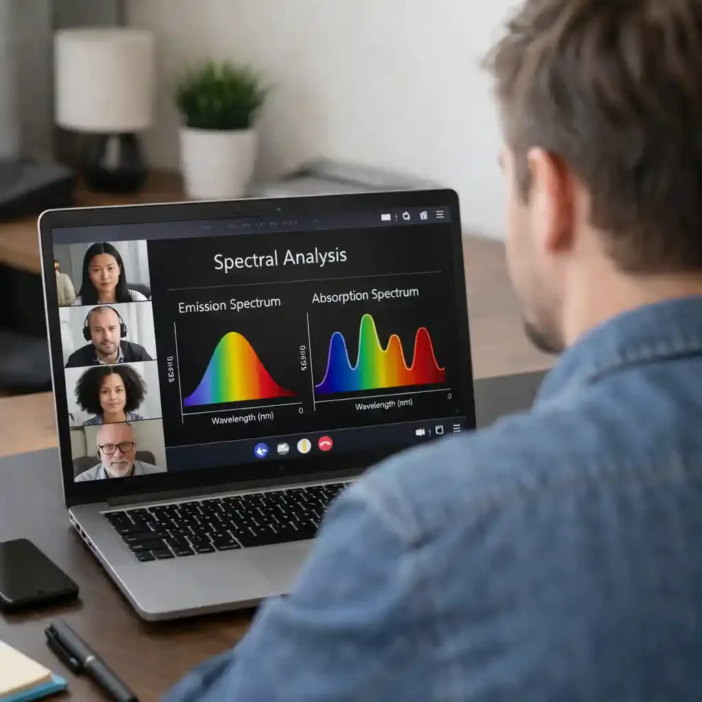 man on a laptop leading a conference call
