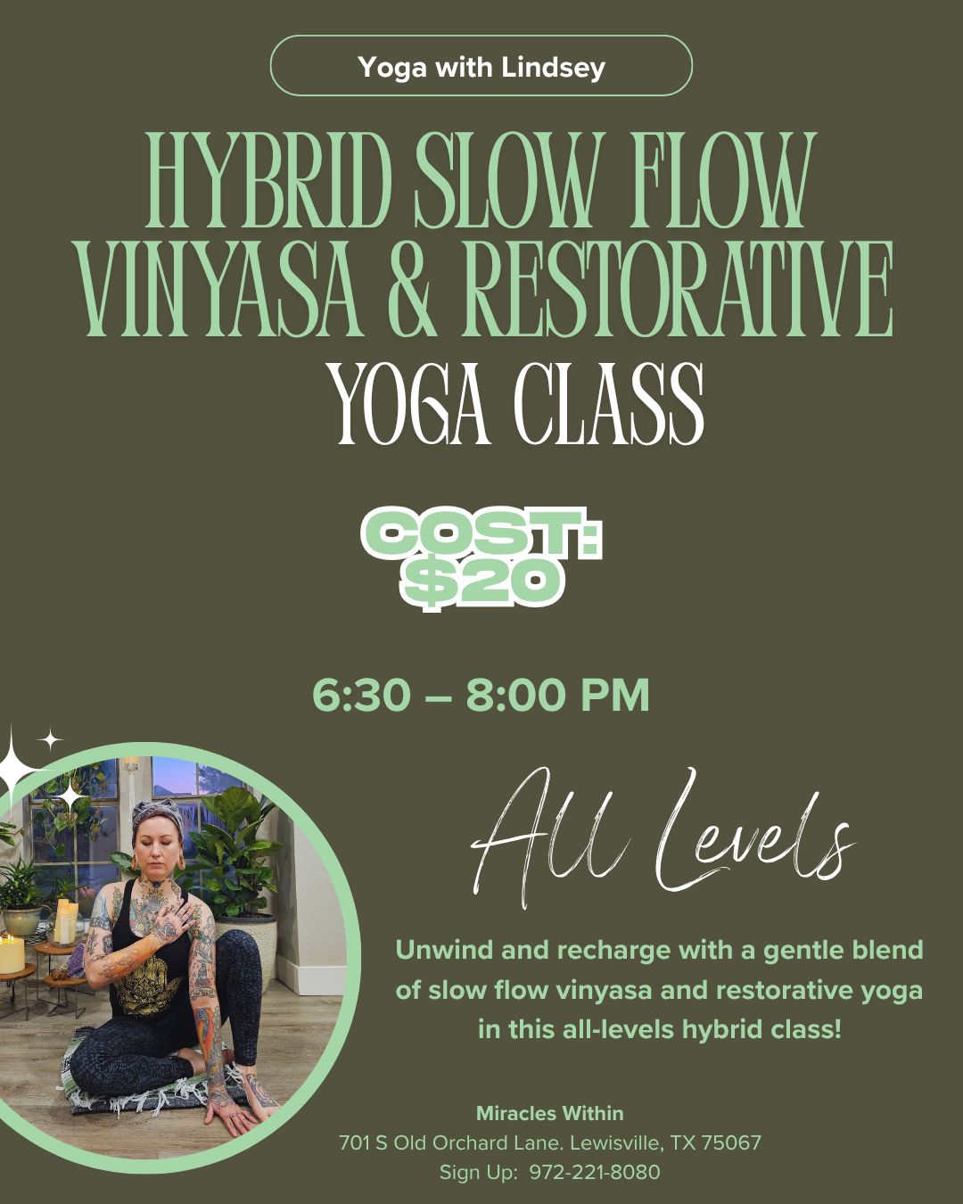 Hybird Slow Flow Vinyasa/Restorative Yoga with Lindsey