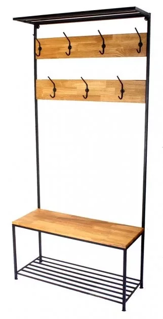 Perchero para Recibidor GoodsMetall de Metal y Madera Estilo Loft 1900x900x350 mm Mitchell