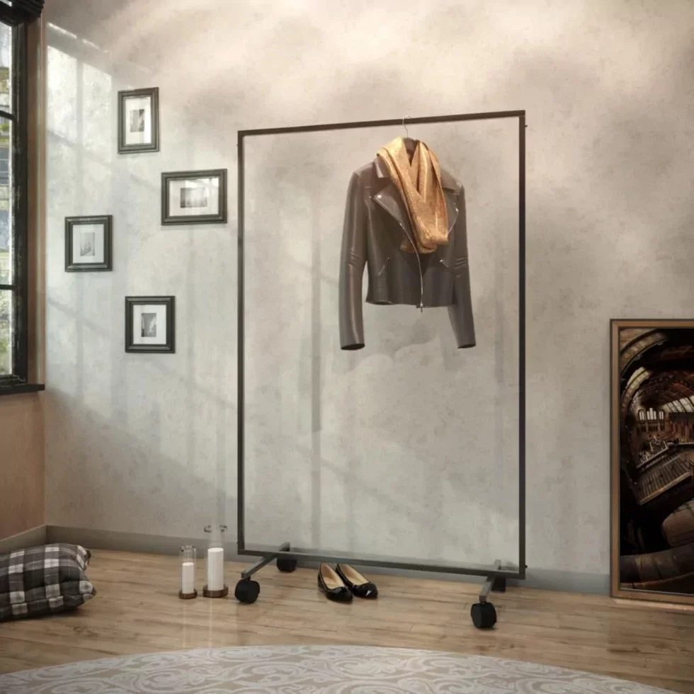 Perchero de pie con ruedas estilo Loft 1600x1000x420 mm – Modelo Valencia VSH112