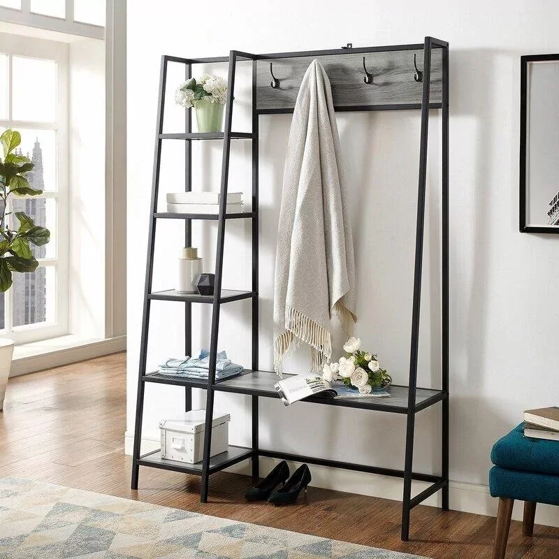 Perchero Loft "VSH81" 180x120x40 cm – Metal y Madera Hecho a Mano