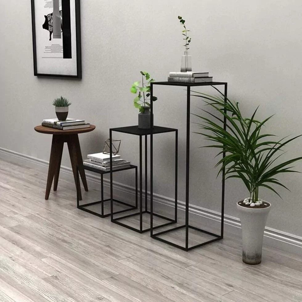 Set de consolas LOFT metálicas 30x30 cm – 3 piezas – Modelo K1740