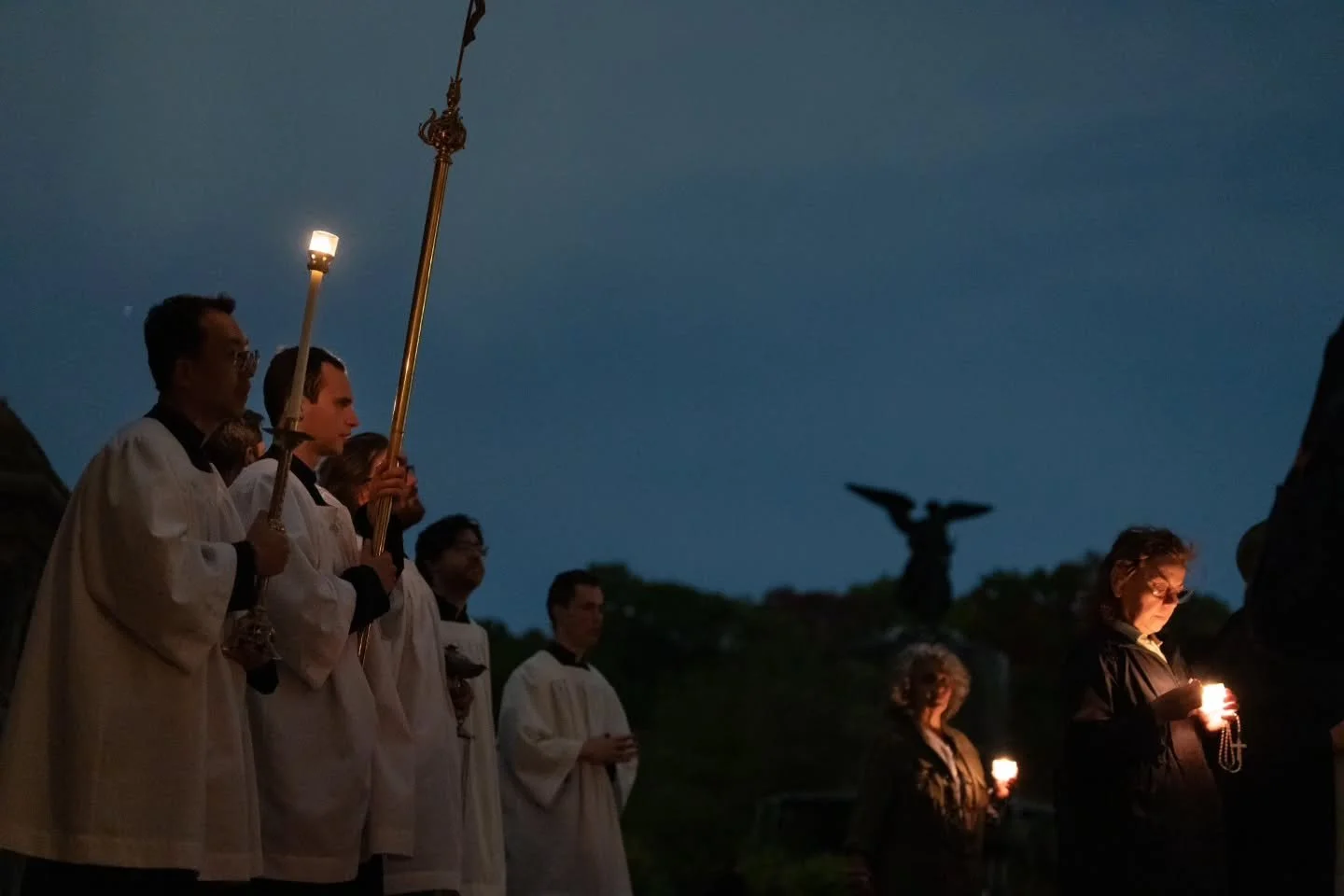 On Tuesday, October 7, we celebrated the Feast of Our Lady of the Rosary, which is the principal Marian feast for the Parish. After our 6 PM Mass, we had a candlelit Marian procession to the Bethesda Fountain in Central Park. 

The pool of Bethesda w