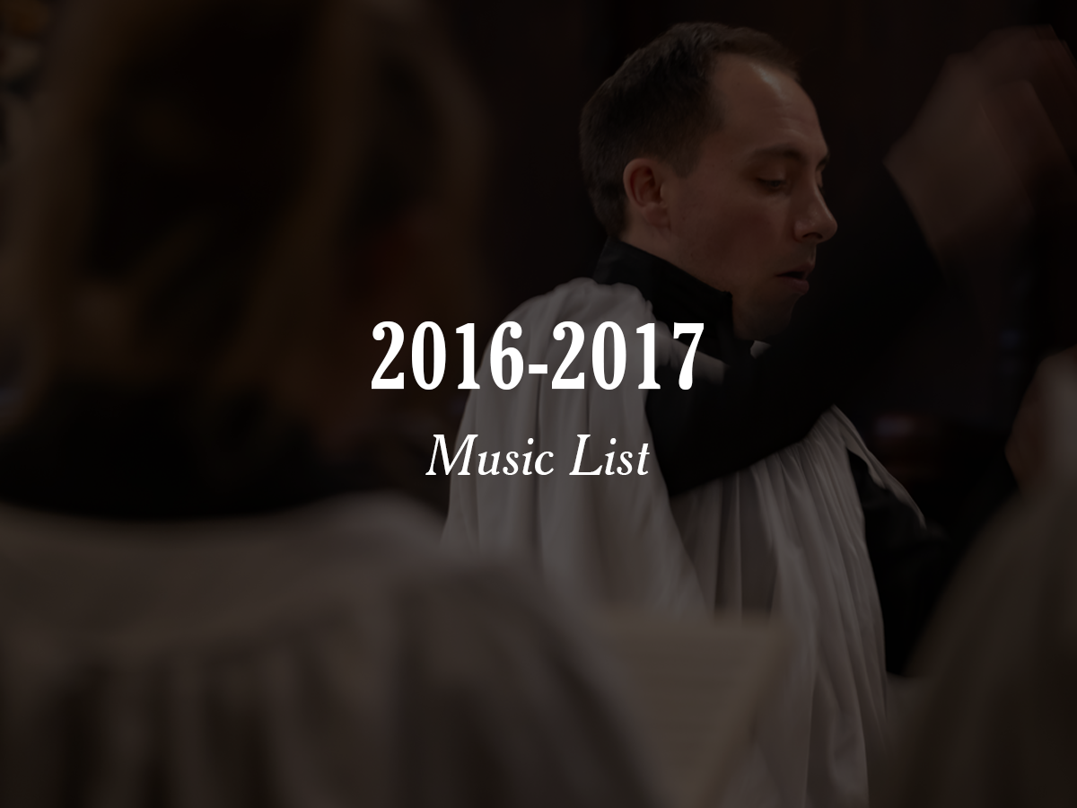 2016-2017 | Music List