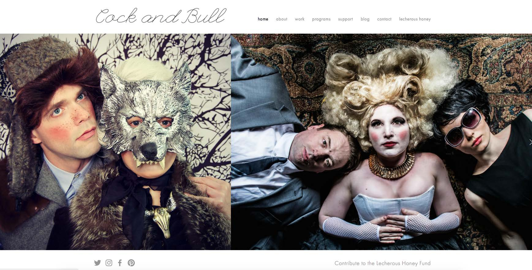 People in costumes lying on the floor, including a person with a wolf mask, a woman with blonde curly hair and vintage outfit, and a woman with short dark hair wearing sunglasses.