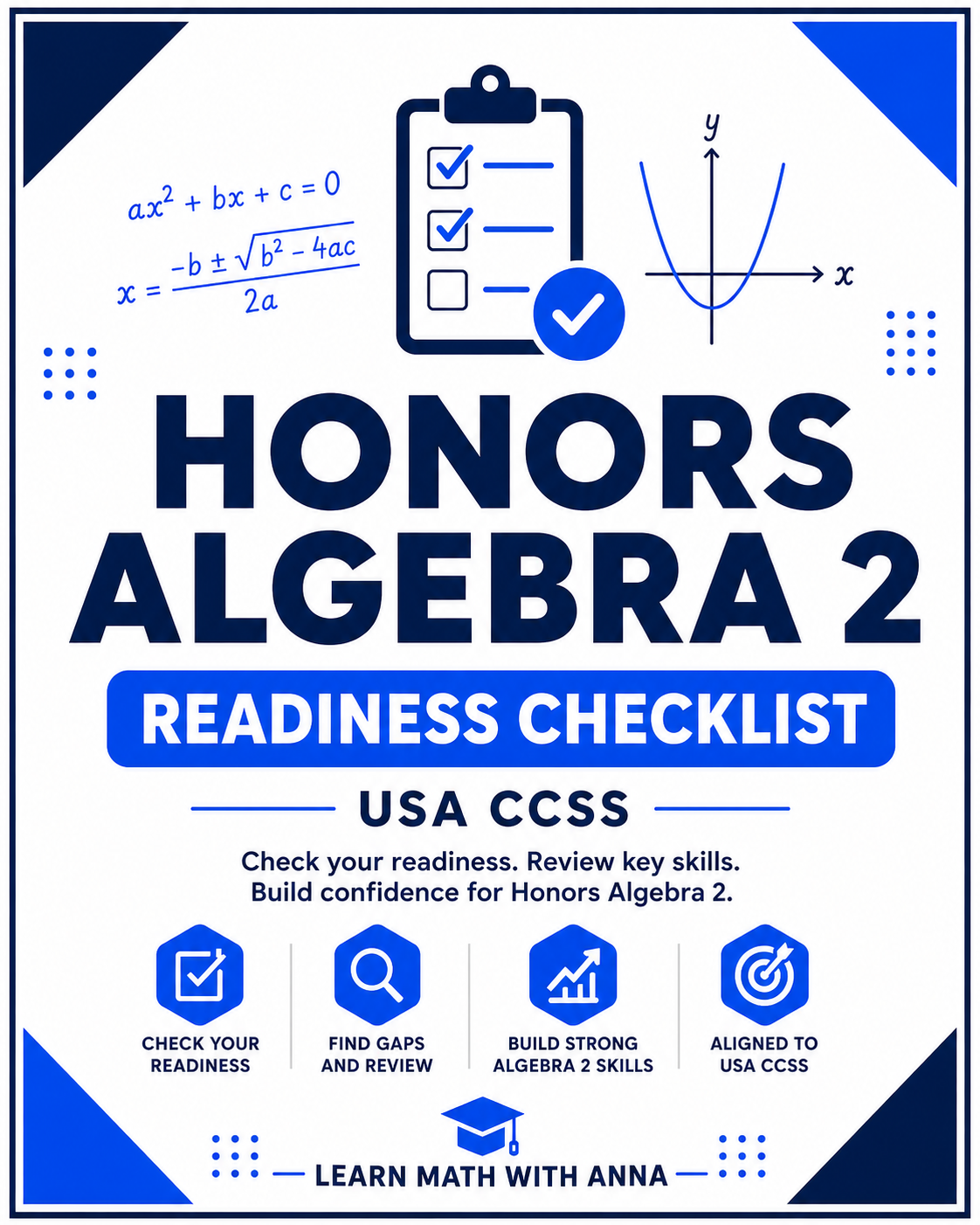 Algebra 2 Honors Readiness Checklist