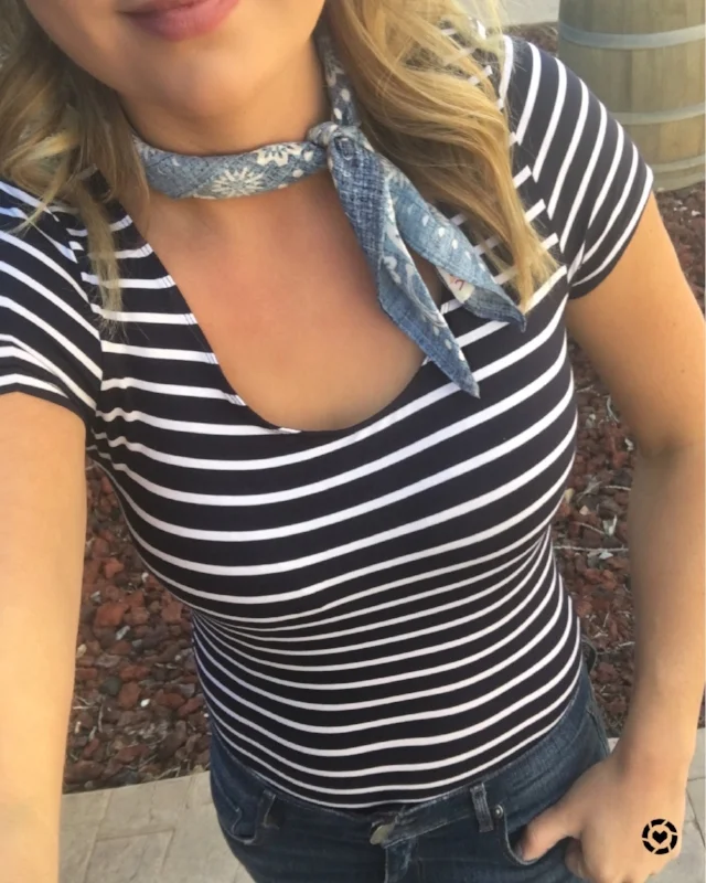BODYSUIT: ANTHROPOLOGIE, BANDANA SCARF: ANTHROPOLOGIE