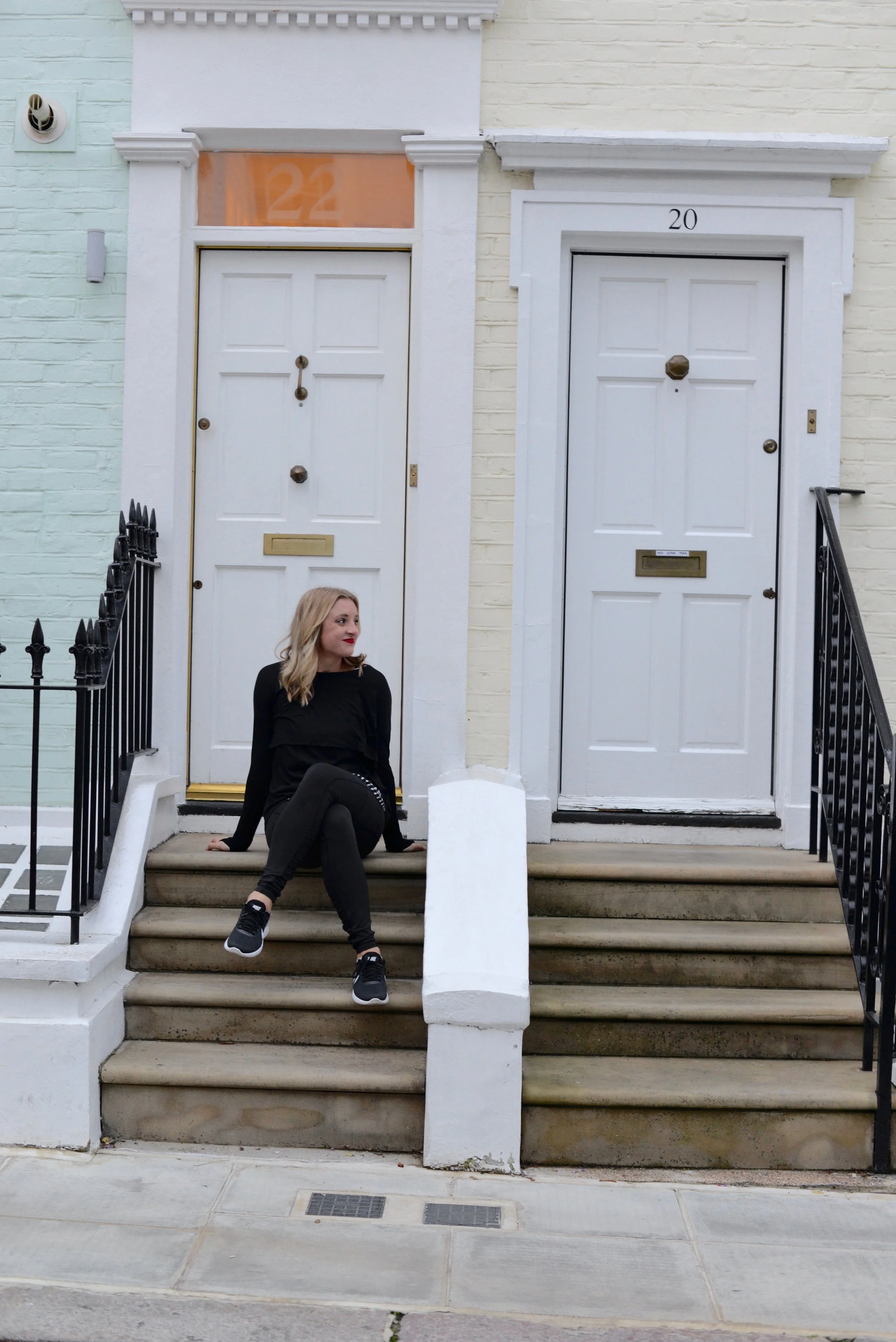 TOP: SWEATY BETTY, TRAINERS: NIKE, LEGGINGS: SWEATY BETTY.