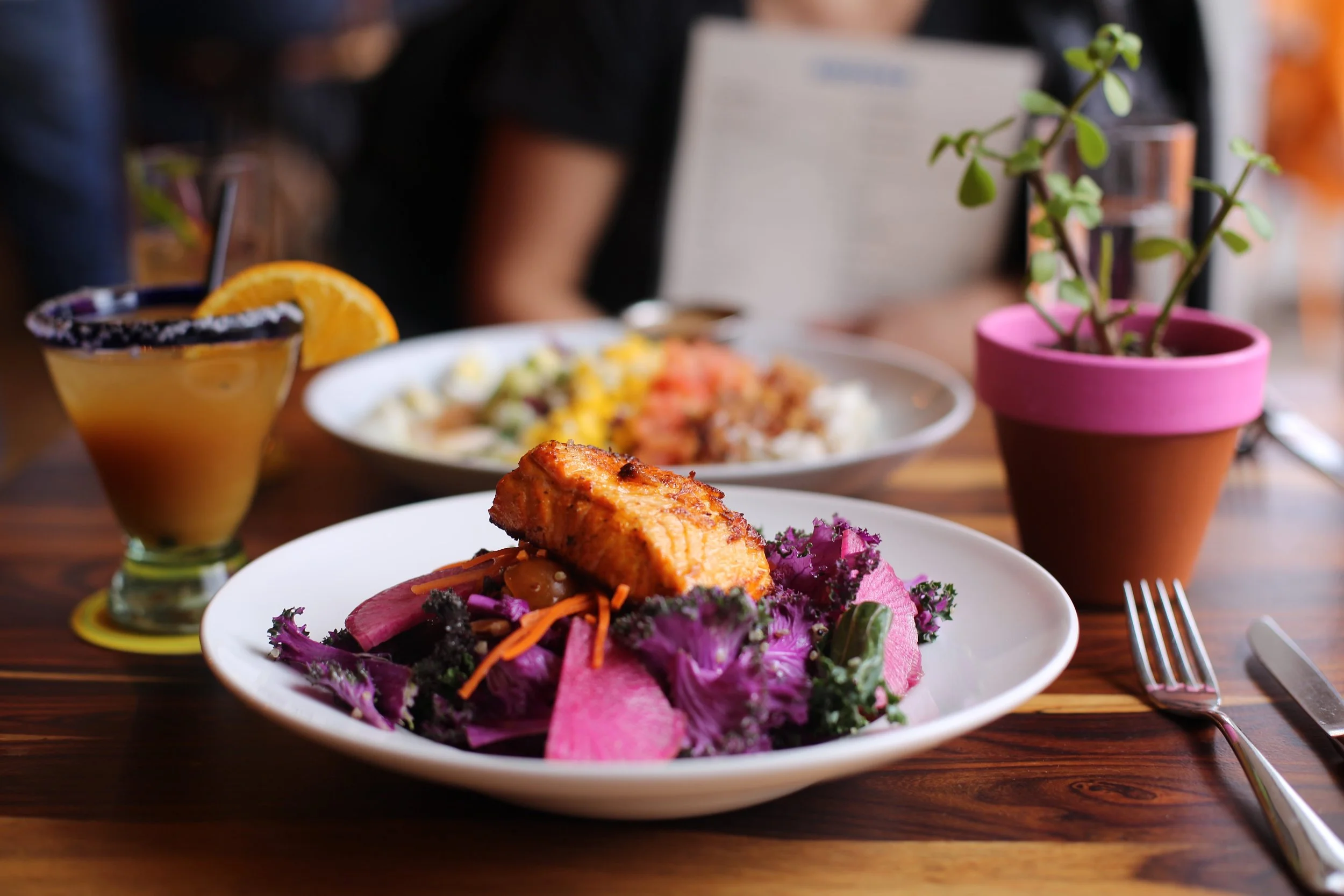 saguaro scottsdale kale salad salmon