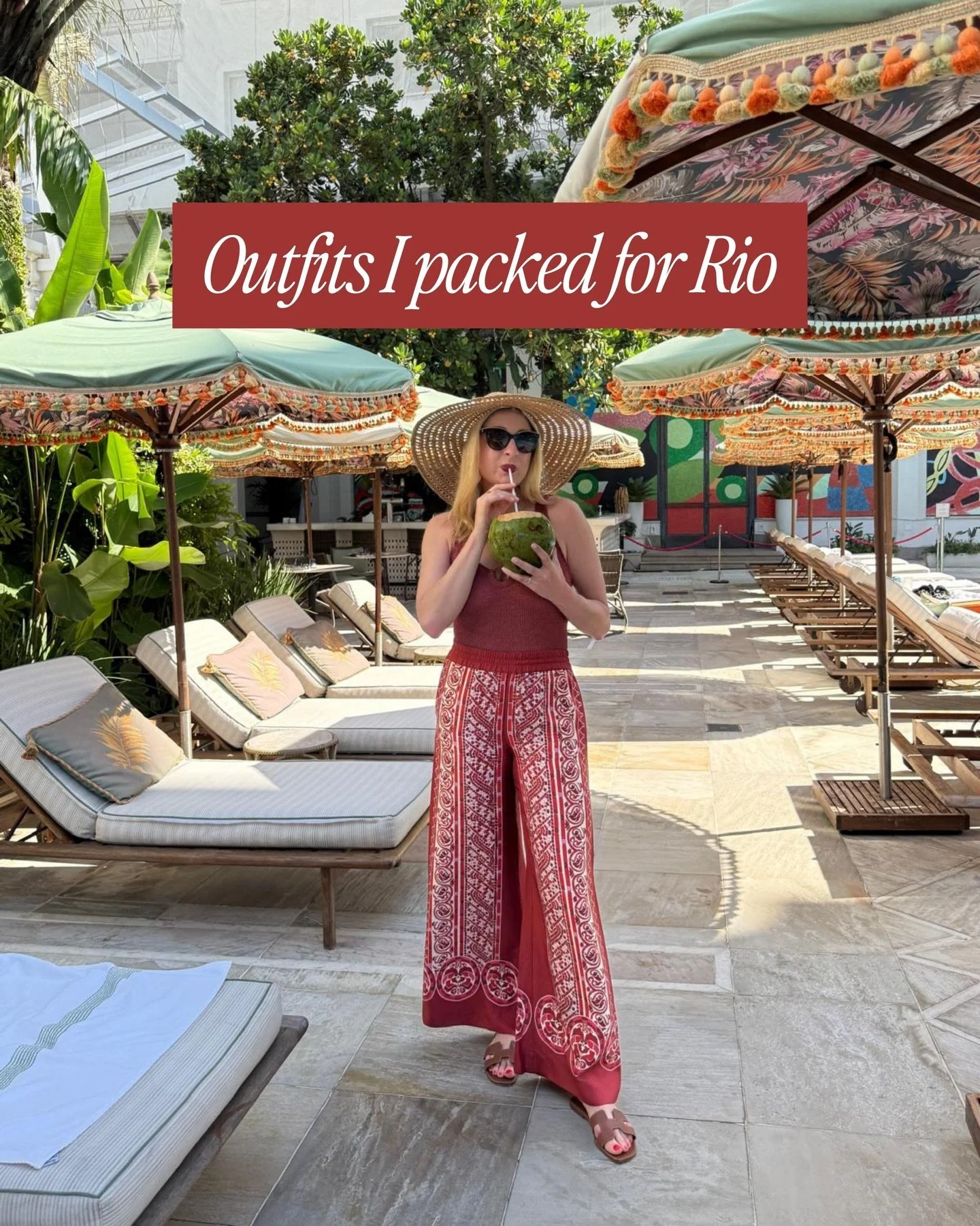 I packed for our Embark Beyond trip with the energy of Rio in mind: vibrant, warm, a little playful, and full of movement. I wanted pieces that felt right for the city without feeling like I was dressing as someone else entirely, so the focus was col