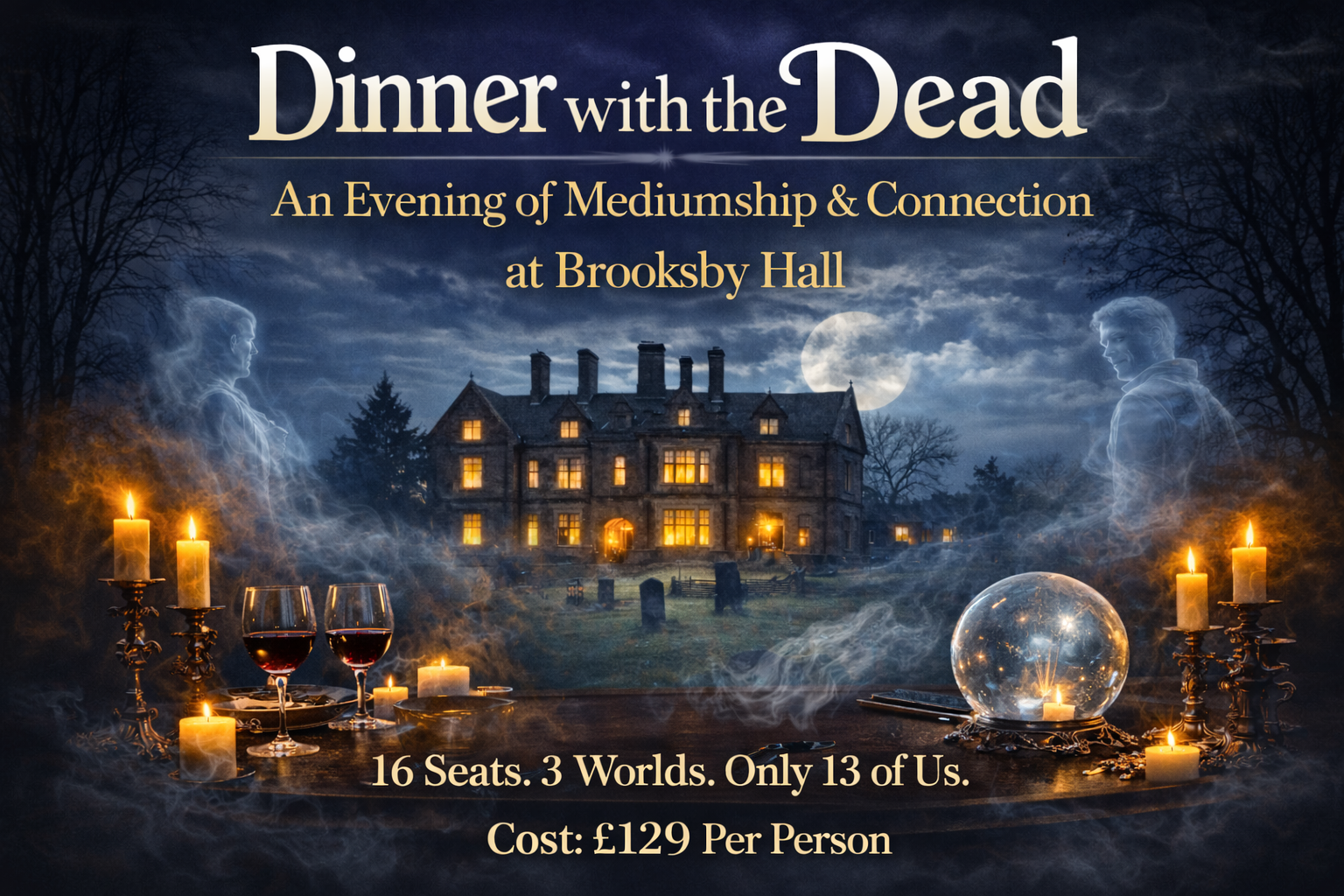 Dinner with the Dead: An Evening of Mediumship &amp; Connection at Brooksby Hall