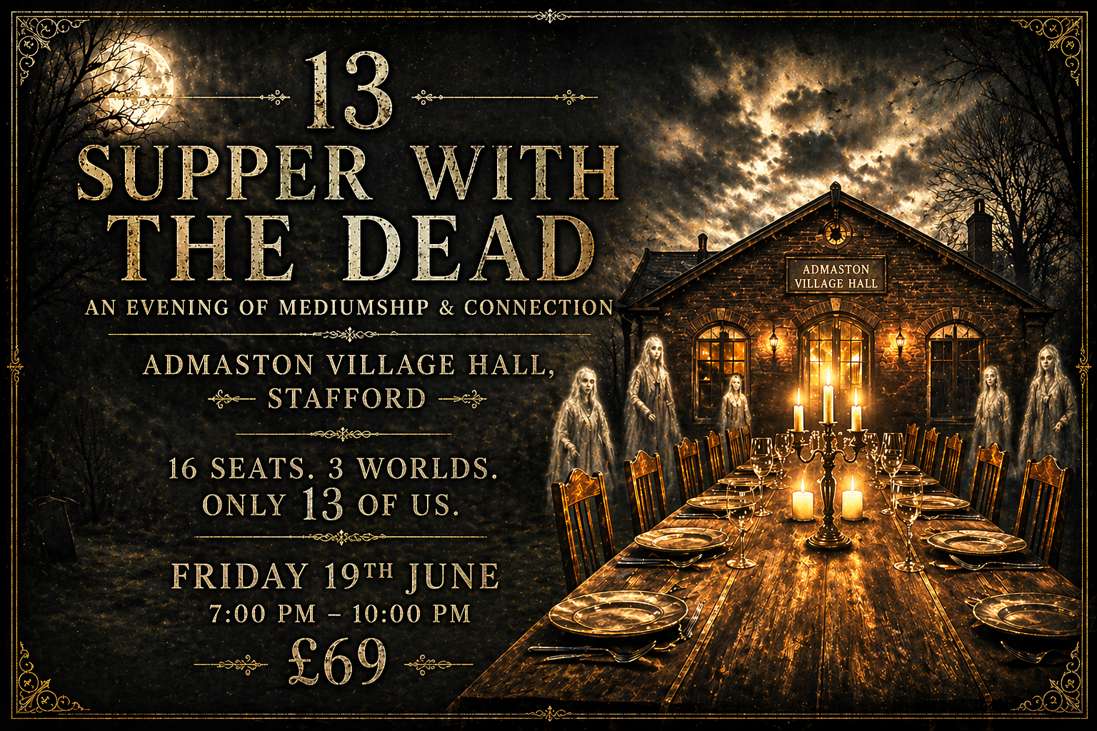 13: Supper with the Dead - An Evening of Mediumship &amp; Connection - Admaston Village Hall, Stafford