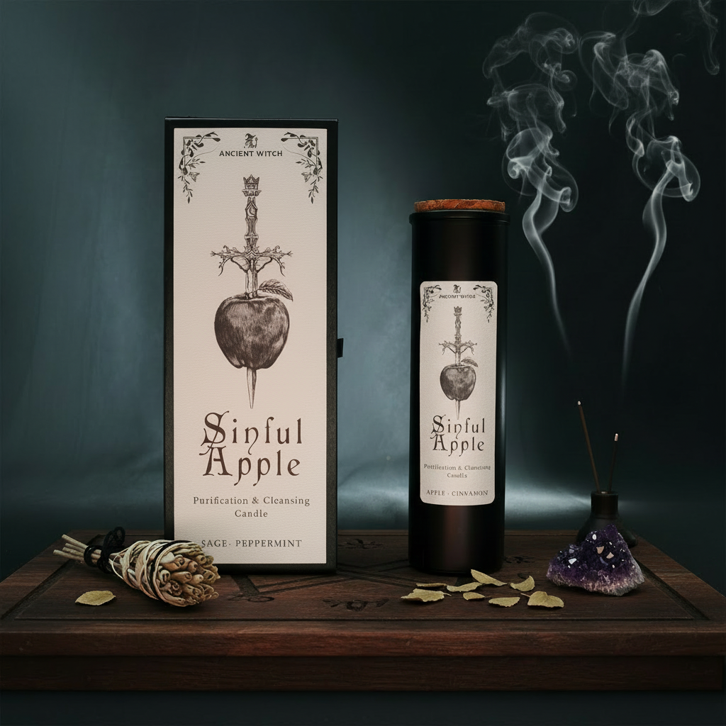 Ancient Witch: Sinful Apple Ritual Candle - Love, Bold Action, and Fearless Attraction