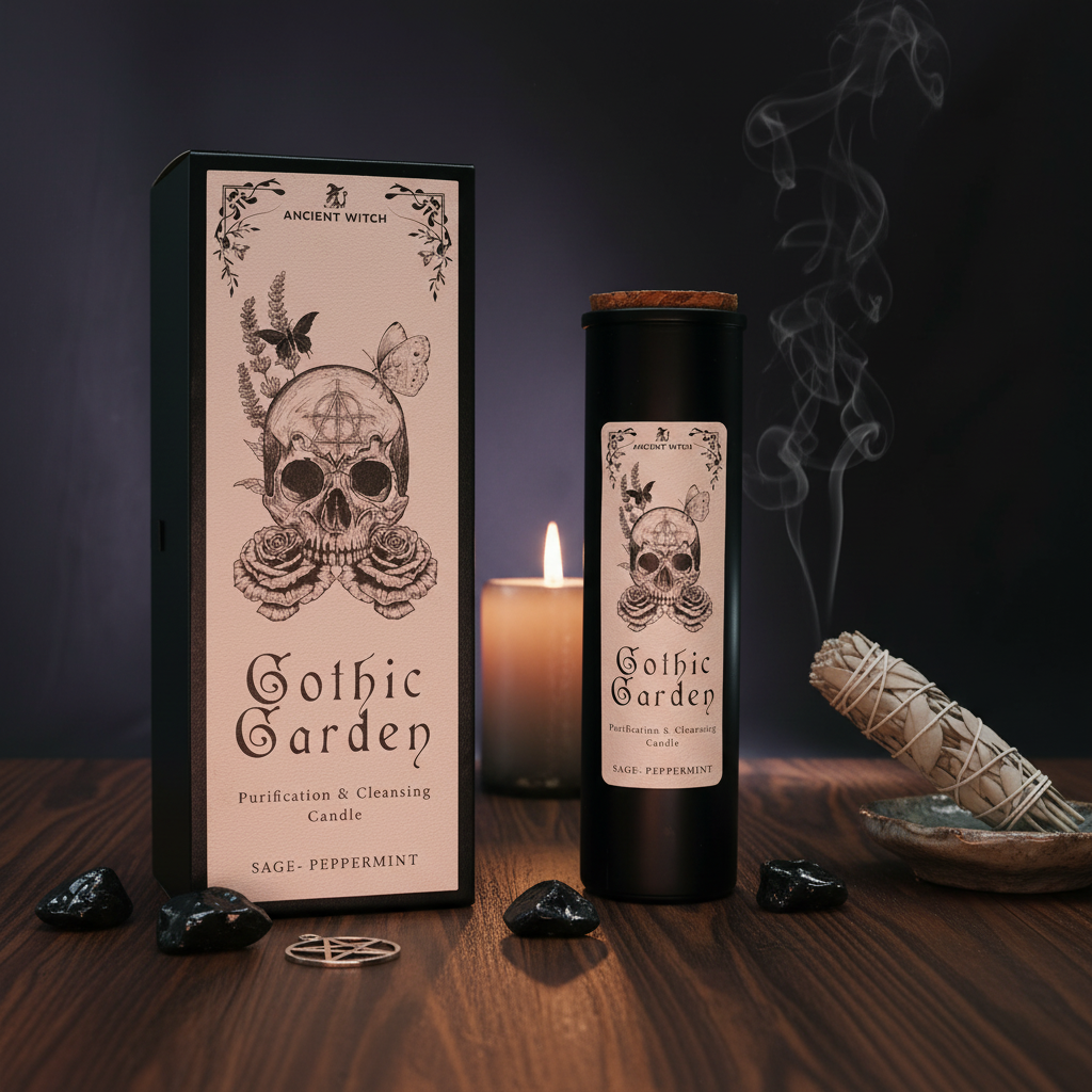 Ancient Witch: Gothic Garden Ritual Candle -  Cleansing & Purification