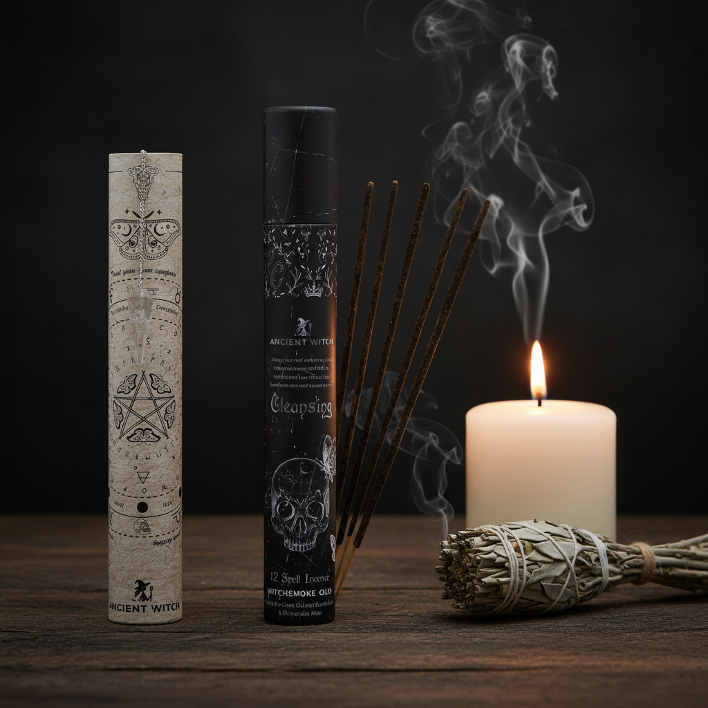 Ancient Witch: Cleansing Spell Incense & Pendulum Kit - Purification, Clarity, and Energetic Shifts