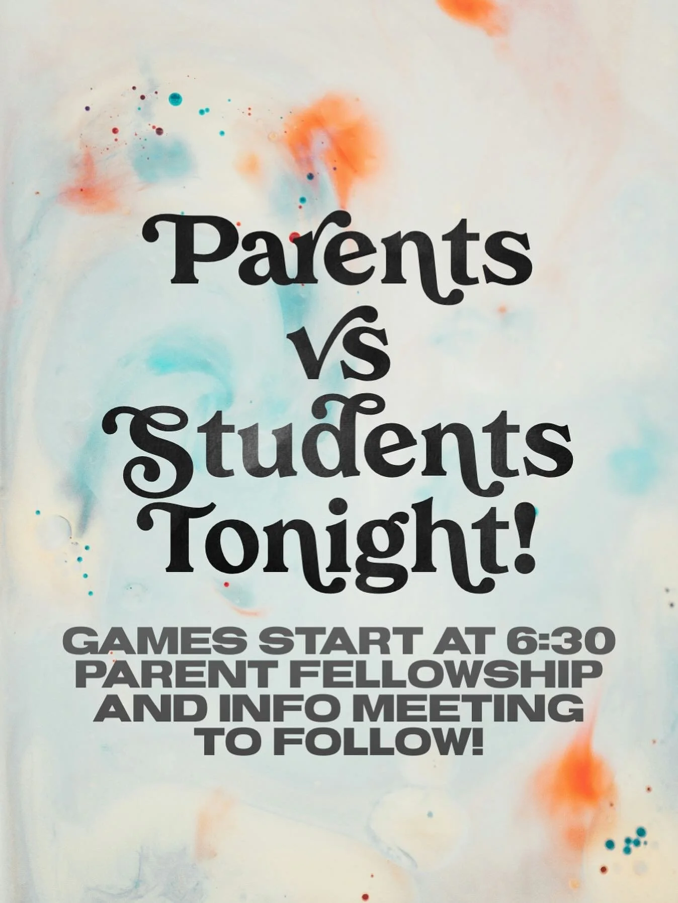 Who will win a year of bragging rights?
Parents vs students is happening tonight!
See you tonight in Student ministry, parents!