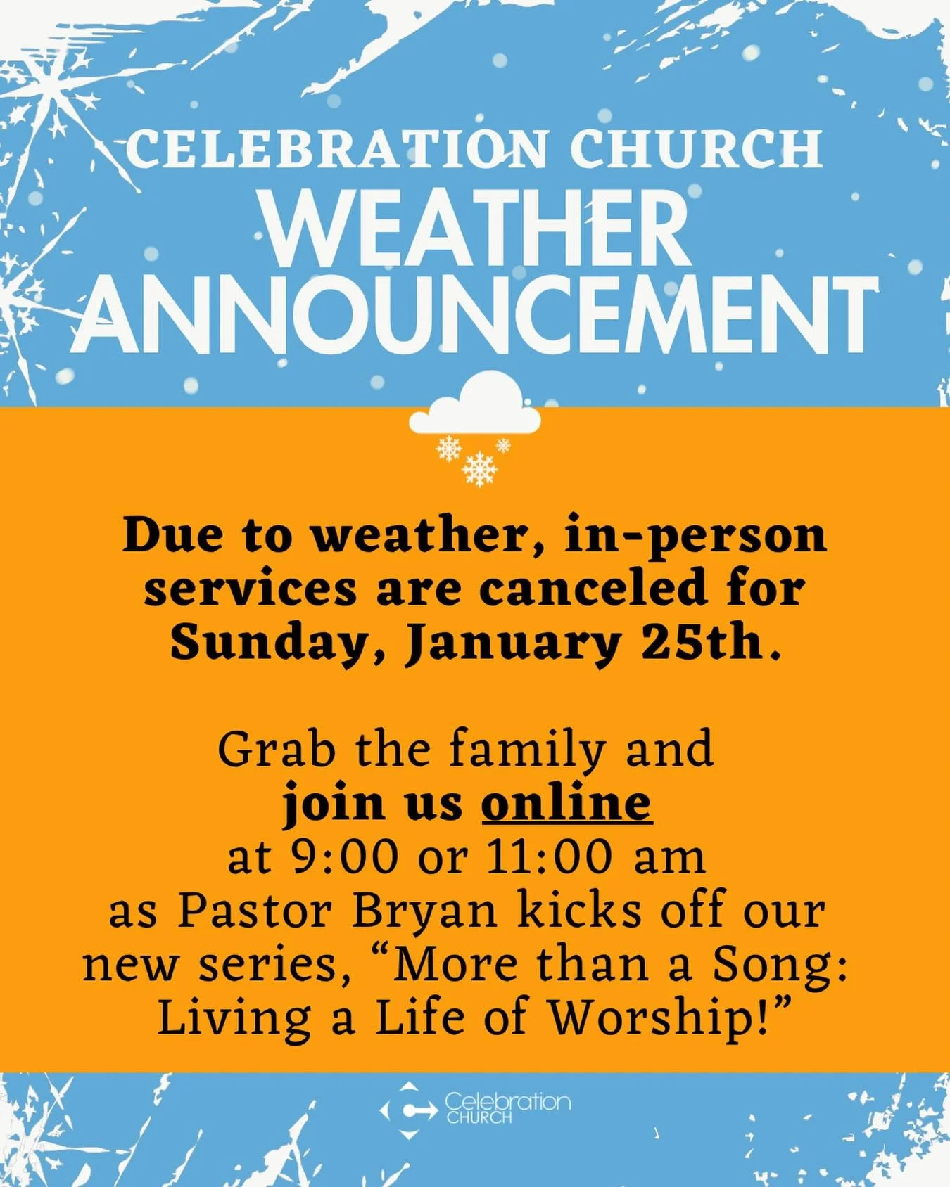 Grab a coffee and the best seat on your couch! Join us for service on Facebook or YouTube at 9:00 or 11:00!