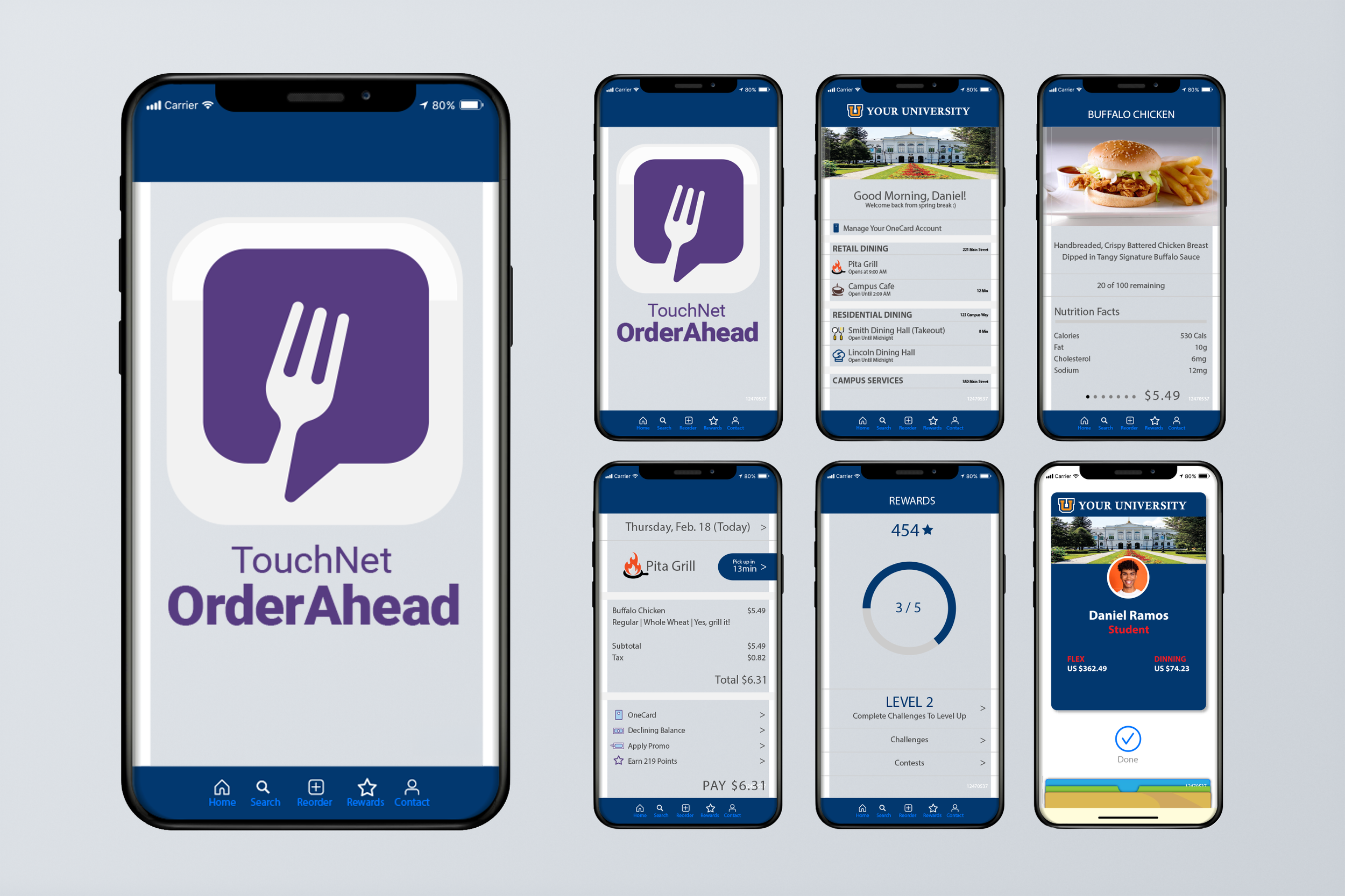 Order Ahead is a convenient mobile app designed for college students who want fast, easy access to food on campus and nearby. The app allows students to browse menus, customize orders, pay securely, and skip the line by ordering ahead from participat