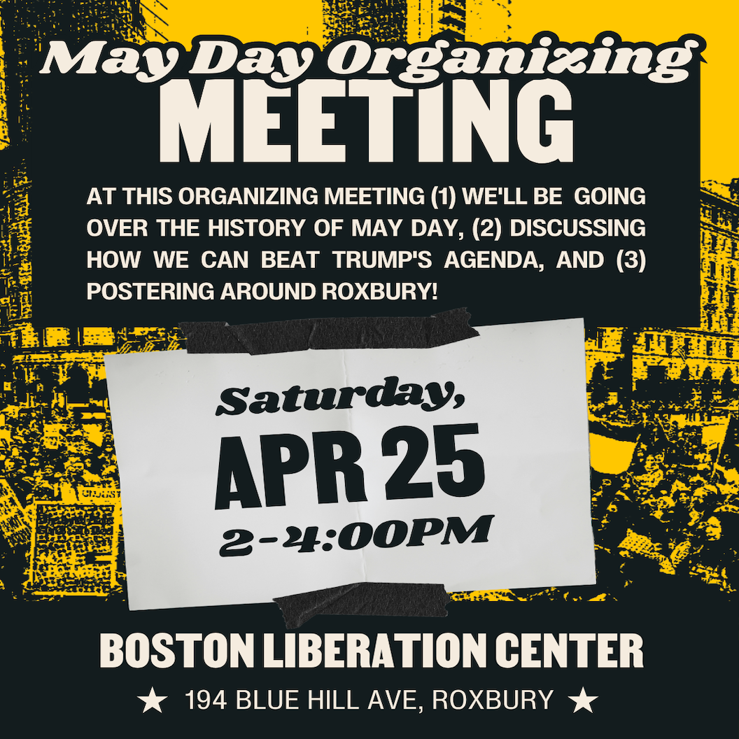 U.S. Senate Candidate Joe Tache to Host May Day Organizing Meeting in Roxbury, Joins National Call for General Strike