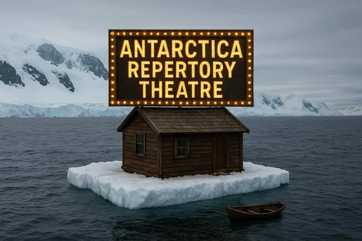 Welcome to The Les Paul Memorial Cabin, home to Antarctica Repertory Theatre! 

Located at 80.36254&deg; S, 20.56297&deg; E, our cozy theatre space has been bringing Medium-Budget Non-Union Theatre to the people and penguins of Antarctica Repertory C
