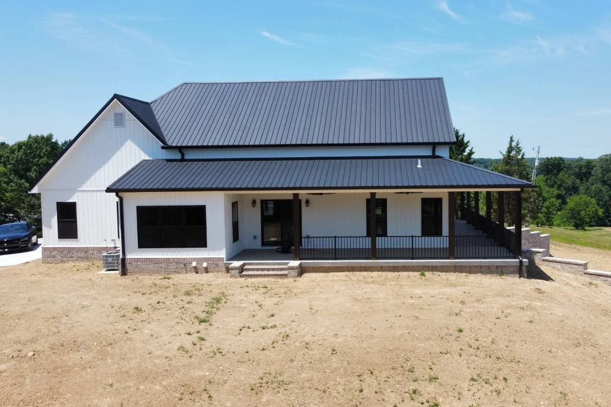 Close Up View of Home on Puckett Road Under Construction