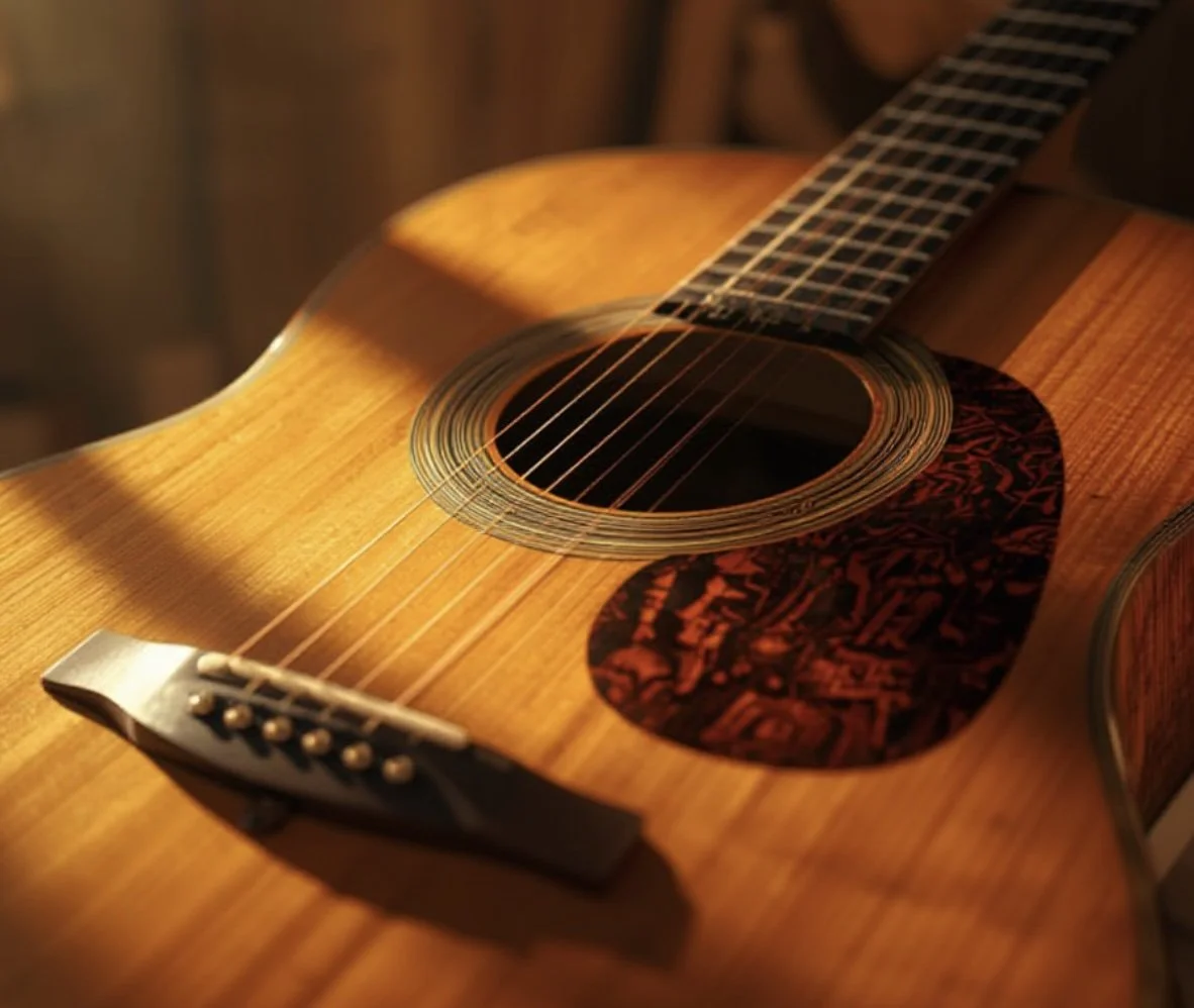 beautiful hand made guitar