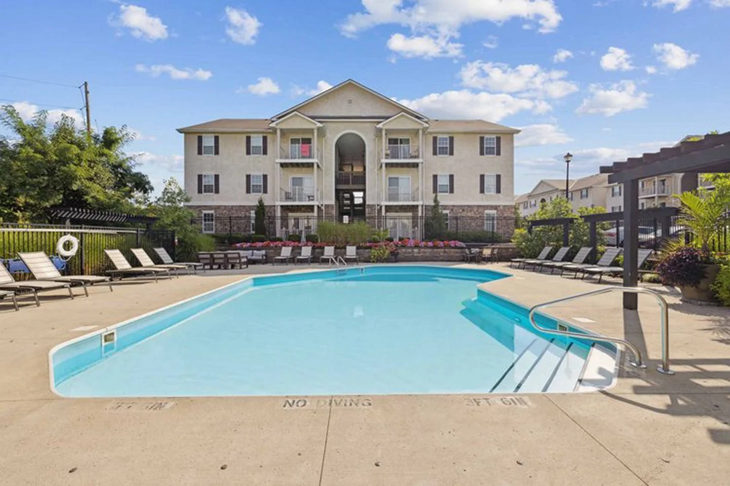 Secure your home now so your summer weekends already have a poolside home base ☀️💦Lounge, unwind, and make the most of pool season&mdash;coming soon! 🌴 #Pool #Apartment