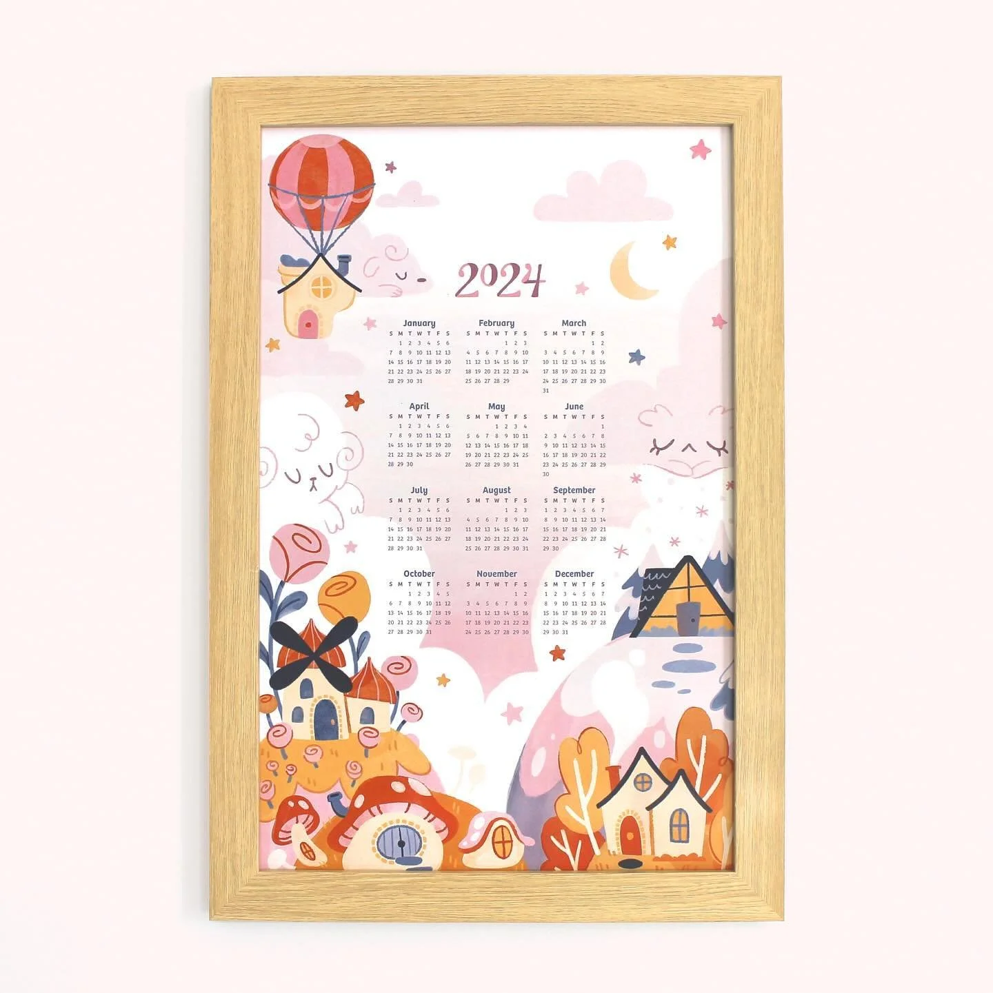 🍄🌷☁️ My 2024 Whimsical Poster Calendar is now available on my Etsy shop, MollyEclair! This calendar is printed on recycled paper at 11&rdquo; x 17&rdquo; and is unframed.
&bull;
There is only a limited quantity available at the moment, so head over