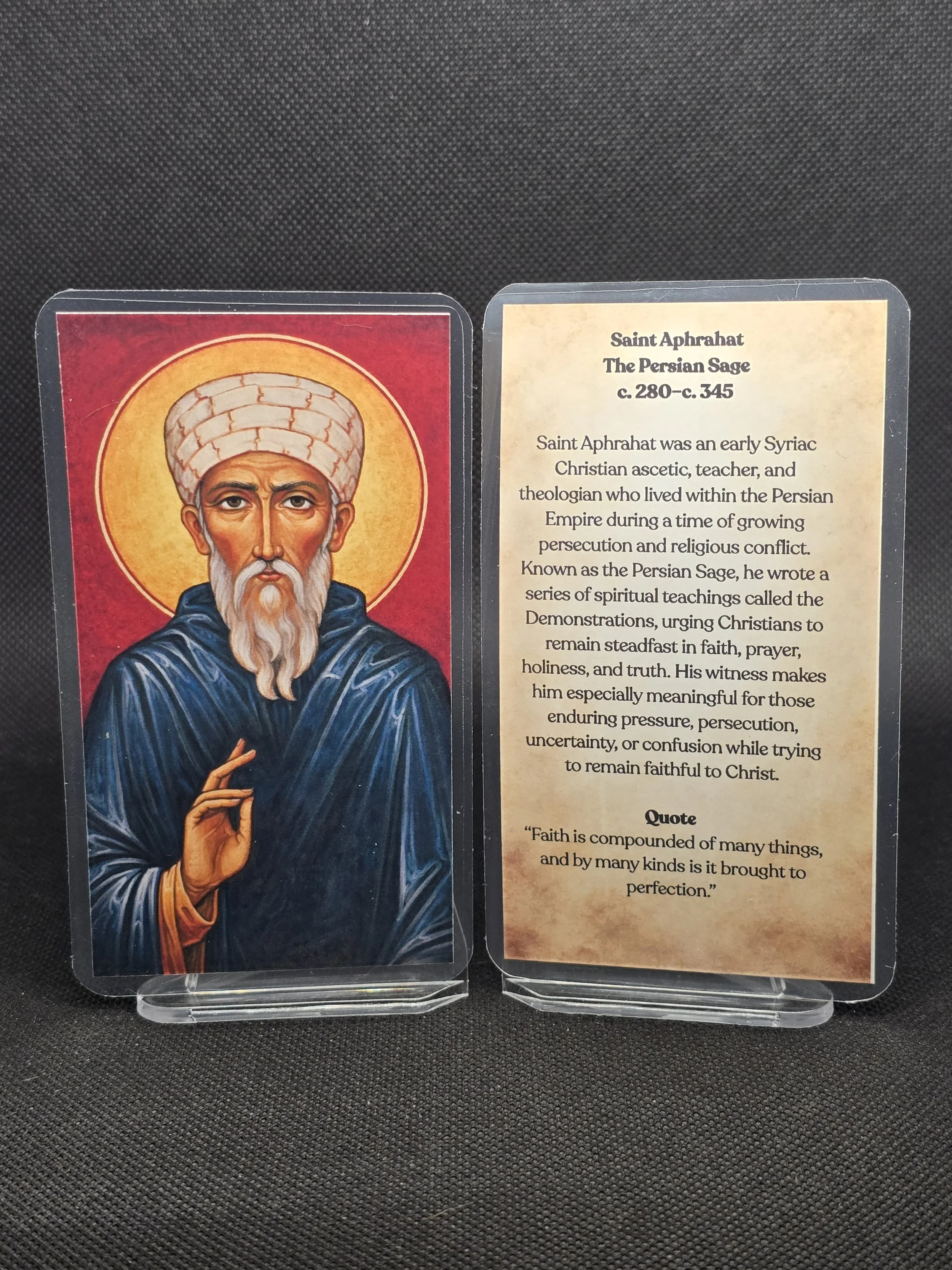 Saint Aphrahat Prayer Card – Patron for Perseverance in Persecution, Faithfulness Under Pressure & Clarity in Confused Times
