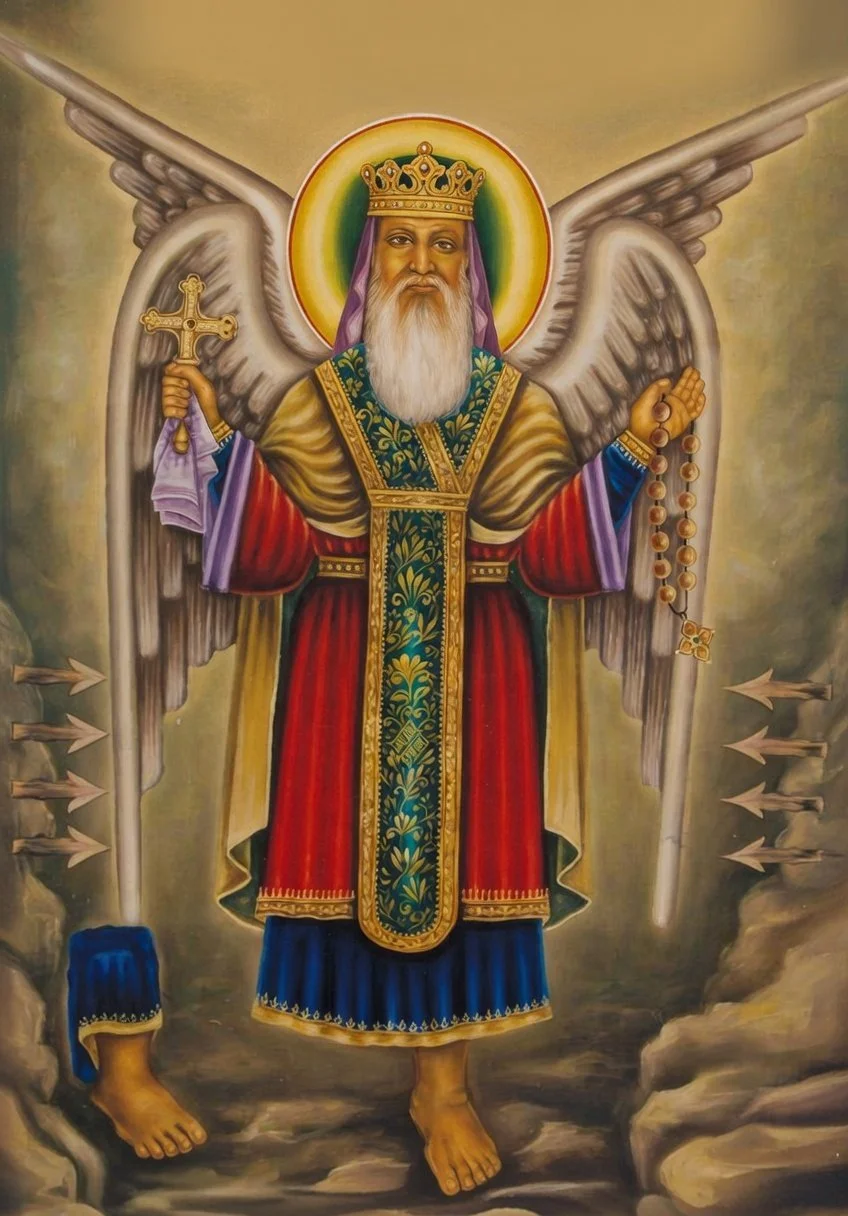 Saint Tekle Haymanot (Saint Takla Haymanot) Prayer Card – Patron for Spiritual Perseverance, Victory Over Temptation & Strength in Severe Trials