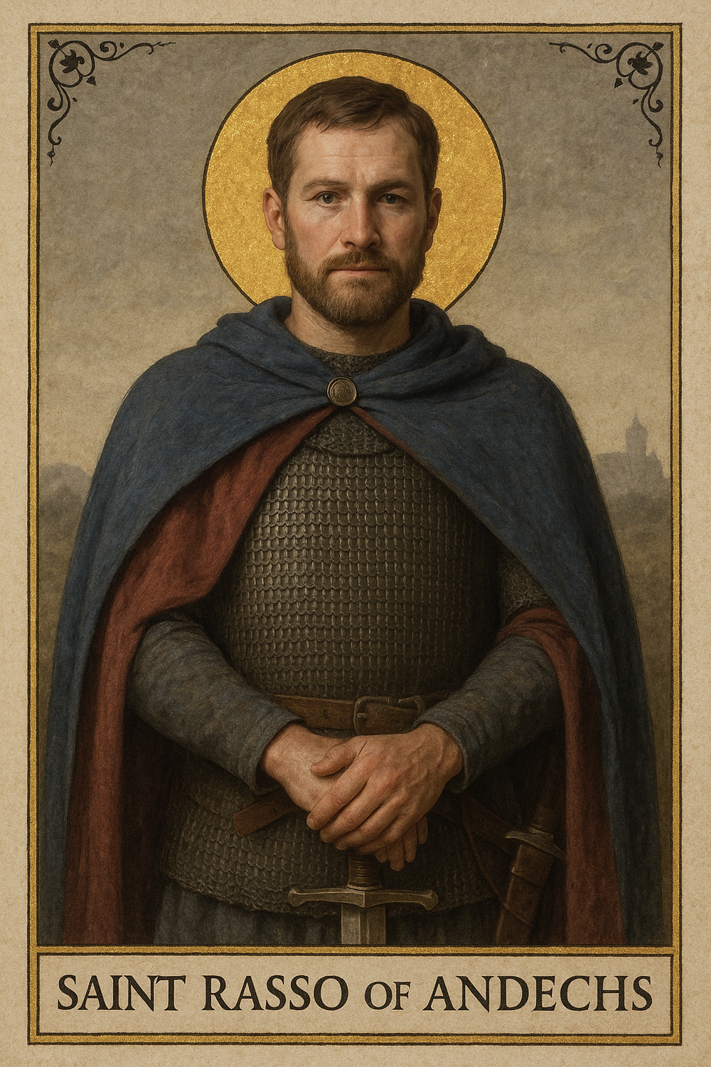Saint Rasso of Andechs Catholic prayer card