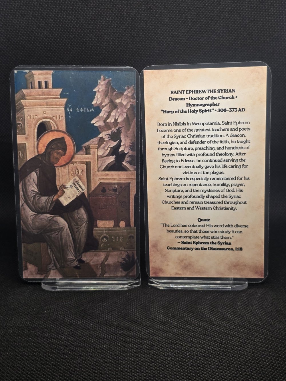 Saint Ephrem the Syrian Prayer Card