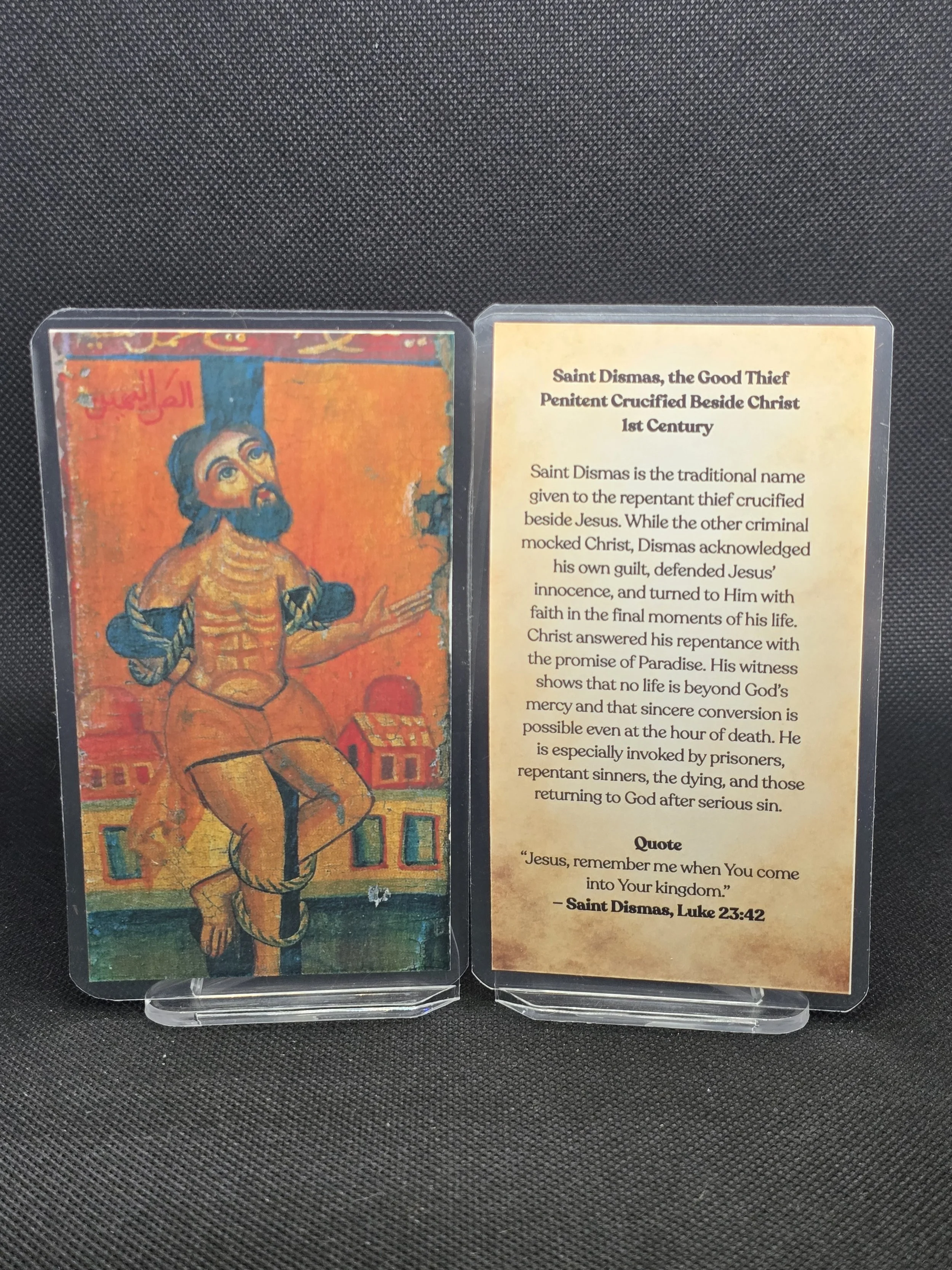Saint Dismas, the Good Thief - Prayer Card