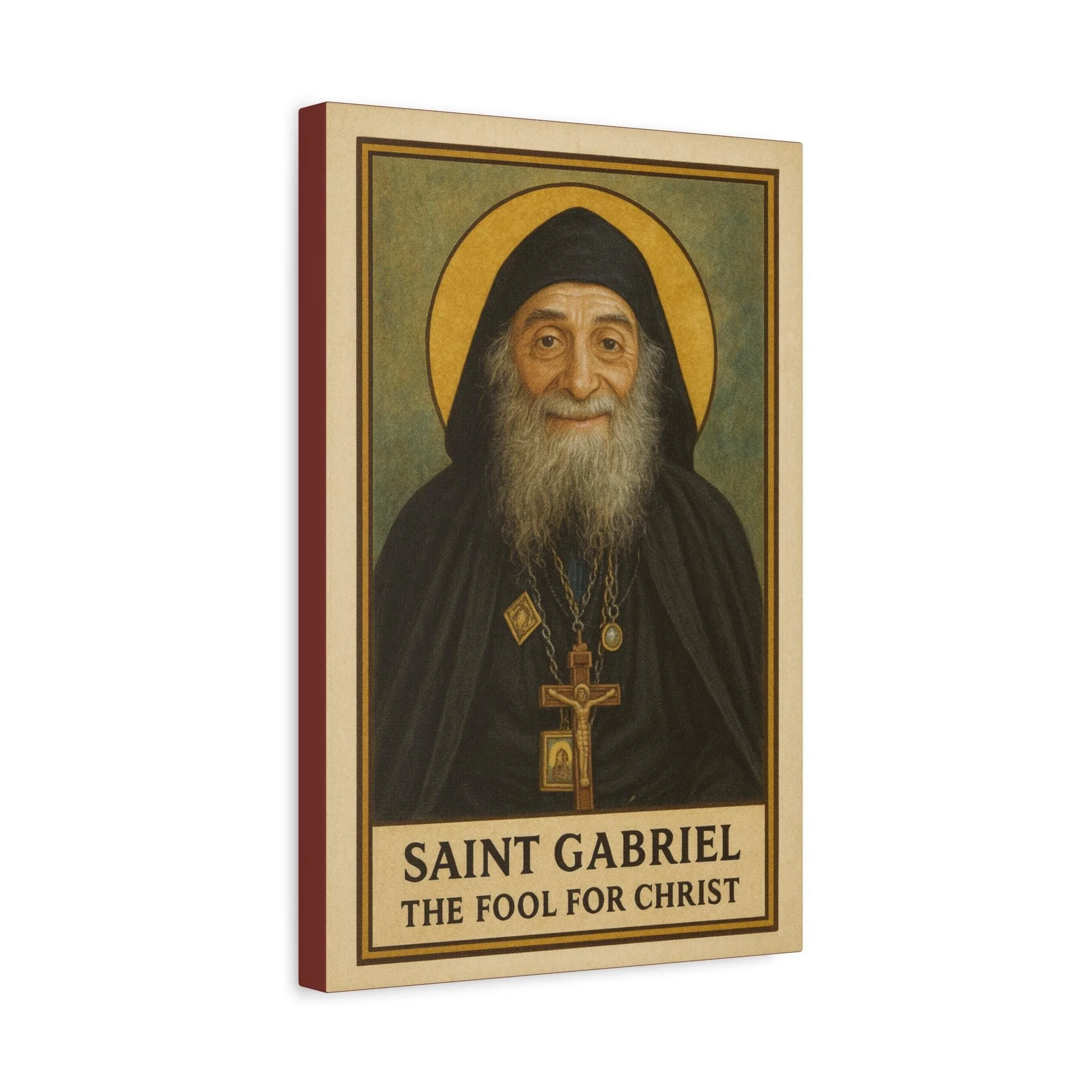 Saint Gabriel the Fool Icon Canvas | Georgia Orthodox Wall Art