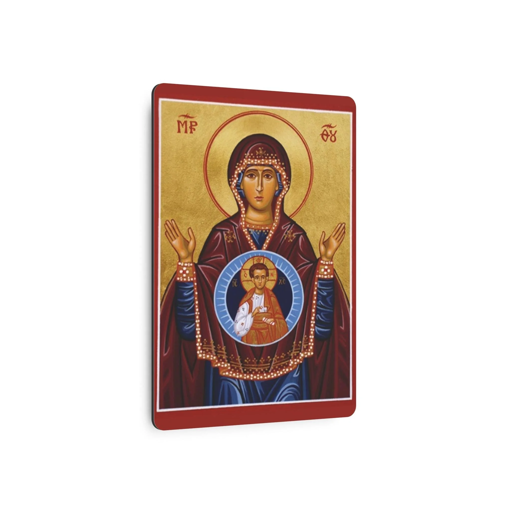 Our Lady of the Sign Metal Poster – Orthodox Christian Icon Wall Art