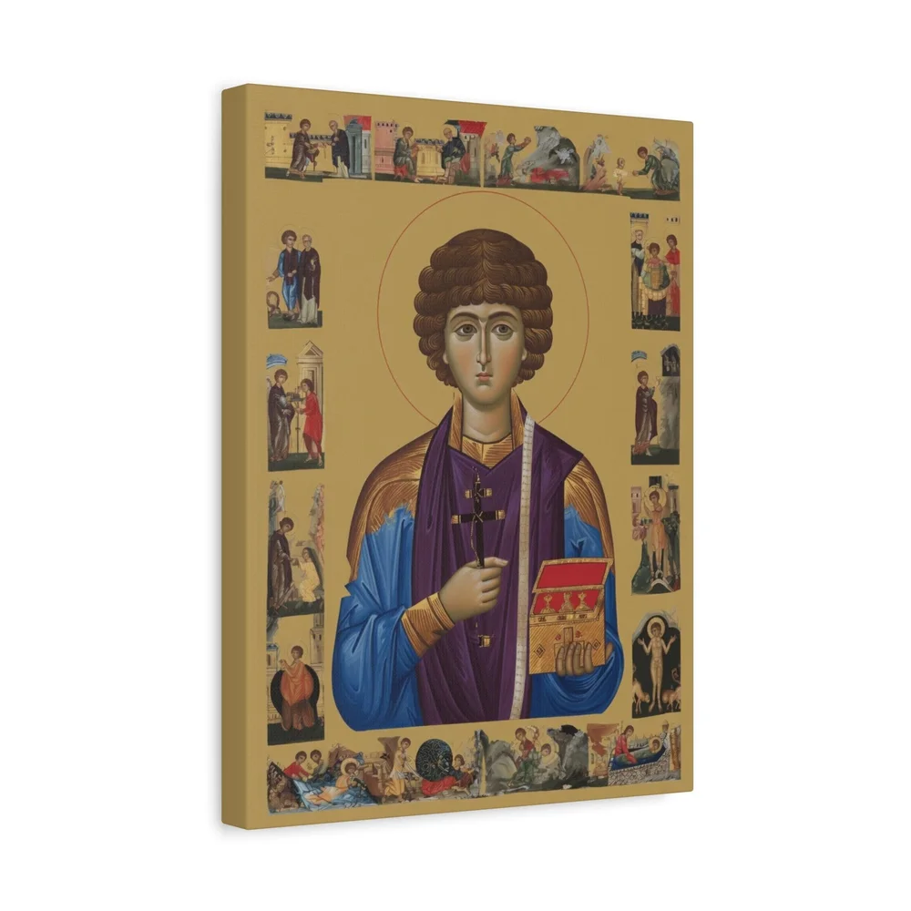 Saint Panteleimon Canvas Print - Icon Art