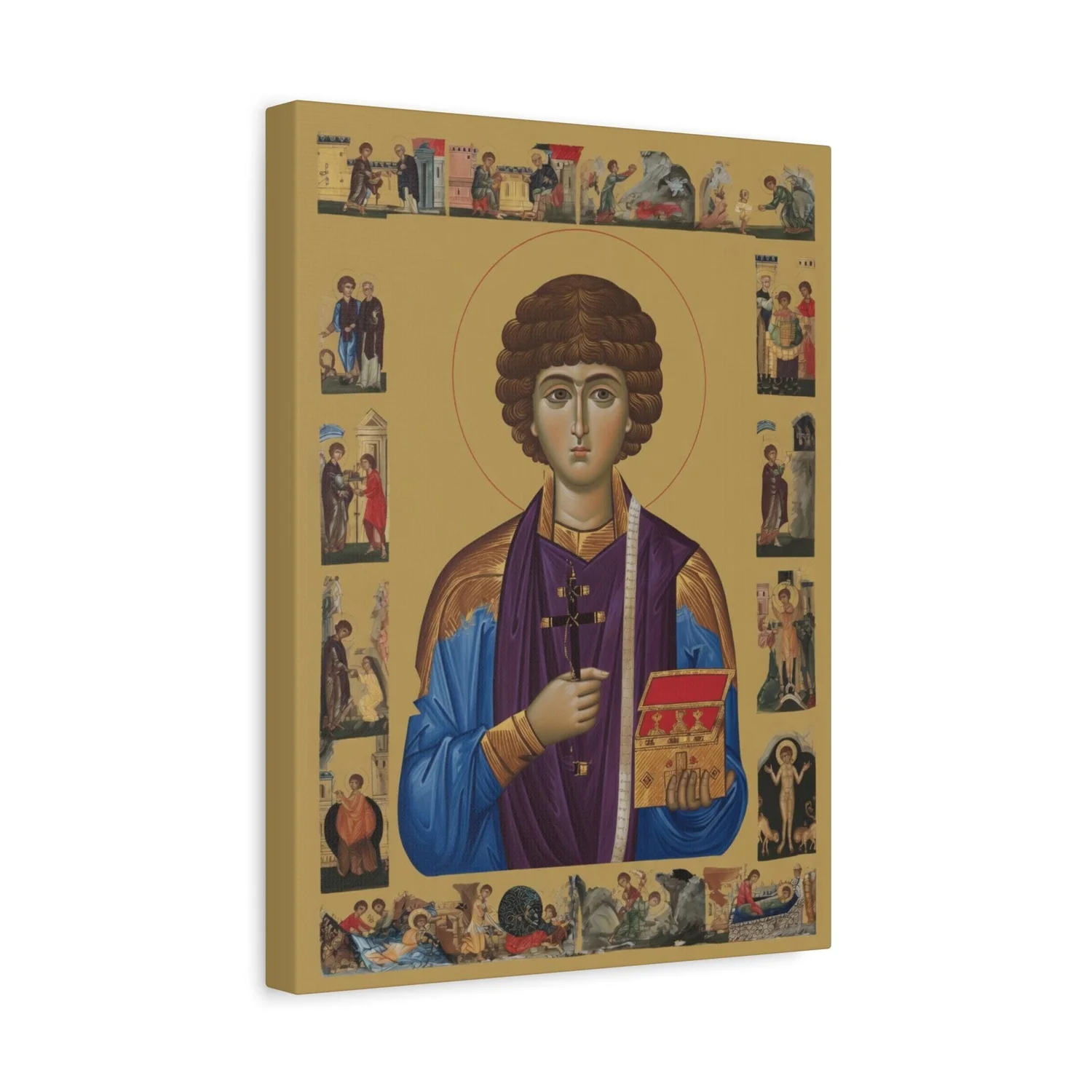 Saint Panteleimon Canvas Print Orthodox Catholic Healing Saint Icon