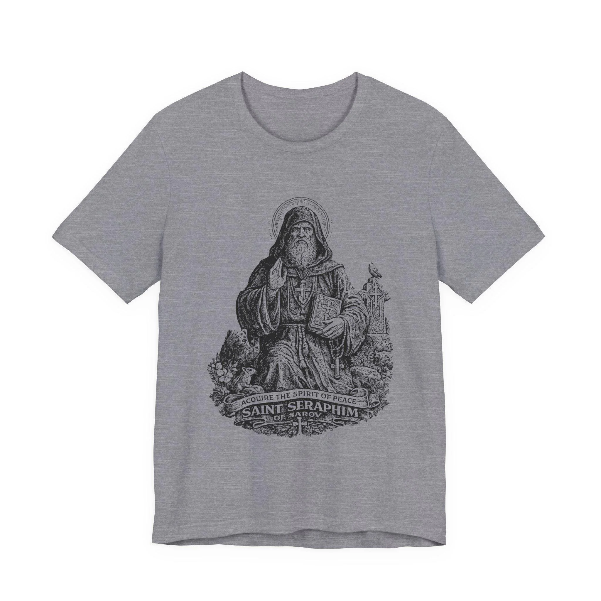 Saint Seraphim of Sarov Orthodox Saint Eastern Monk Acquire Peace Shirt
