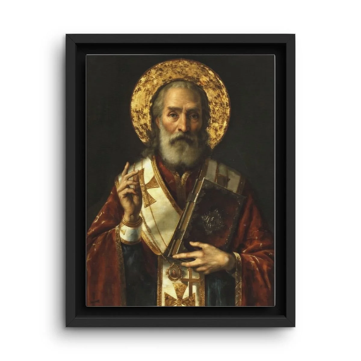 Saint Nicholas of Myra framed canvas icon print