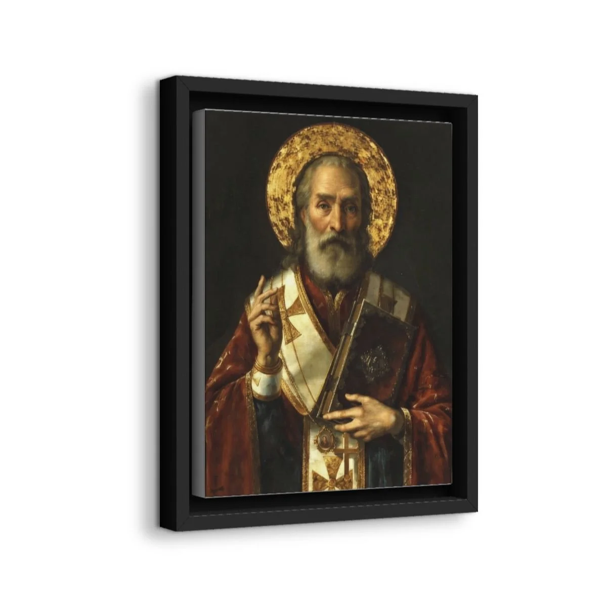 Saint Nicholas of Myra icon on gallery-wrapped canvas, product photo 2
