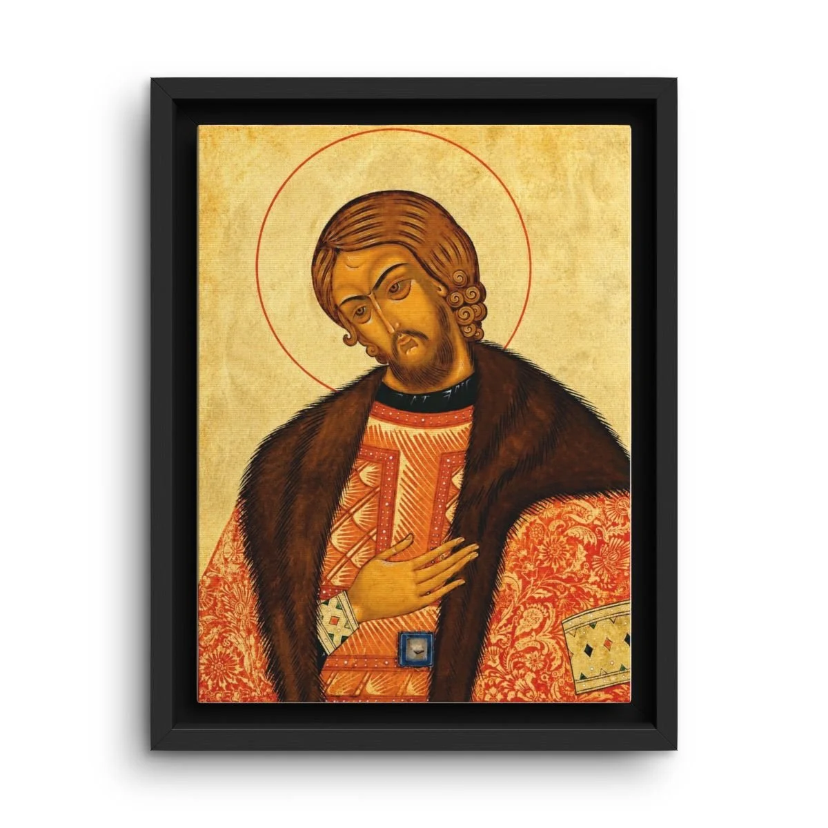 Saint Alexander Nevsky framed canvas icon print