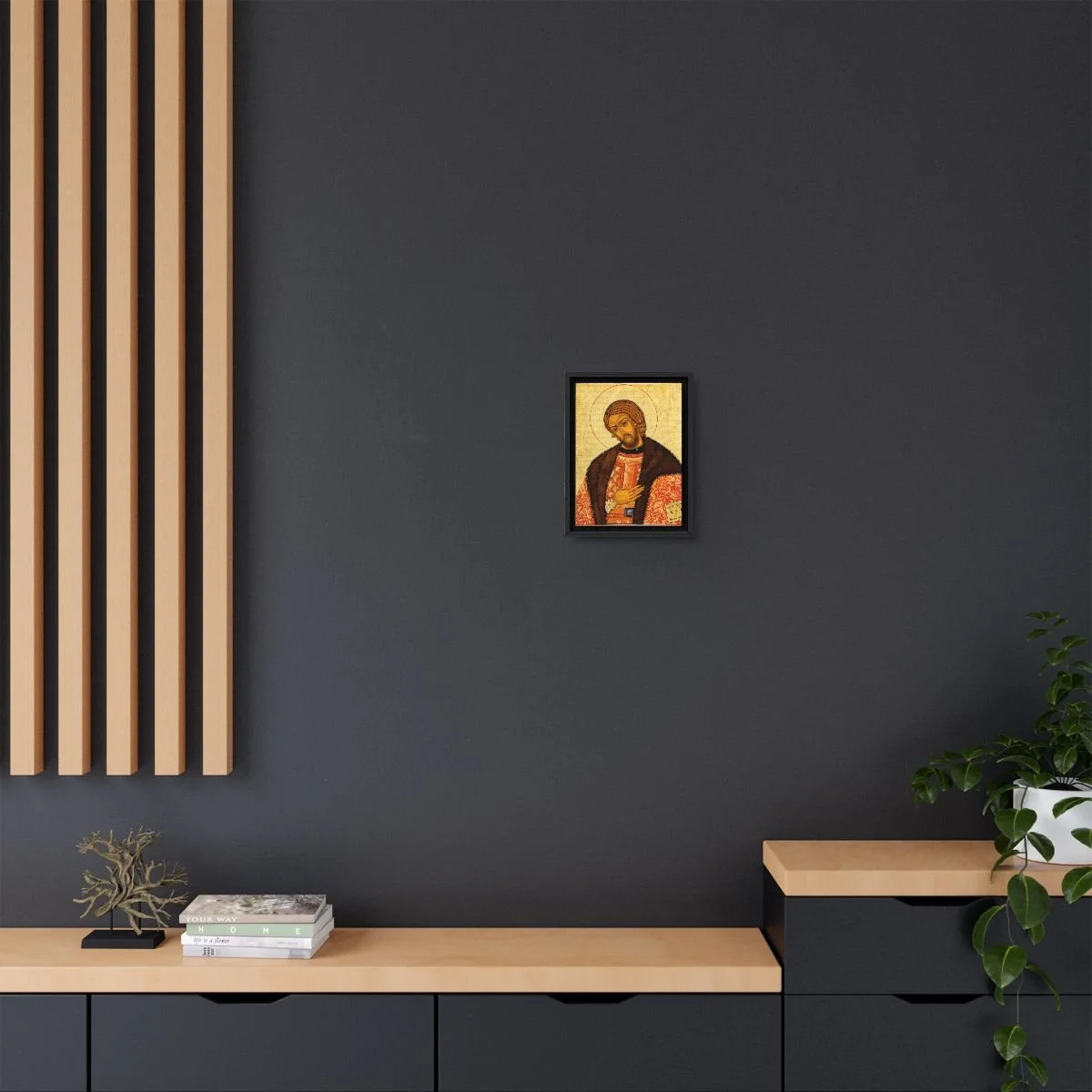 Saint Alexander Nevsky icon on gallery-wrapped canvas, product photo 4
