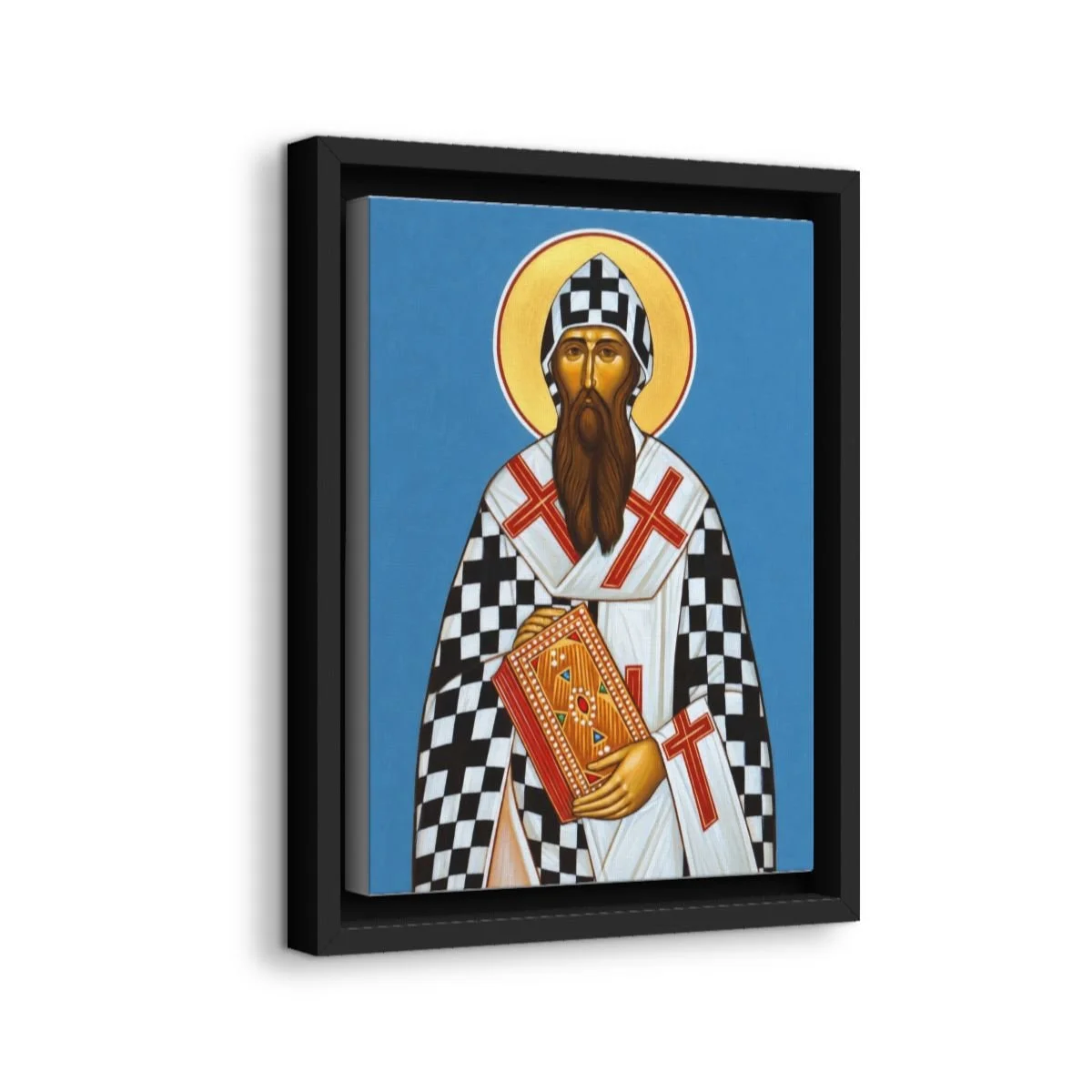 Saint Cyril of Alexandria icon on gallery-wrapped canvas, product photo 2