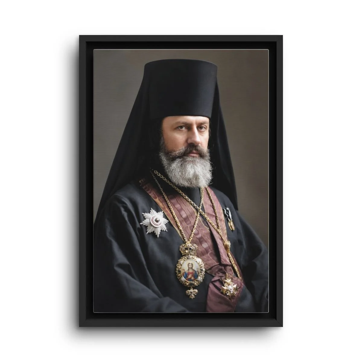 Saint Raphael of Brooklyn framed canvas icon print