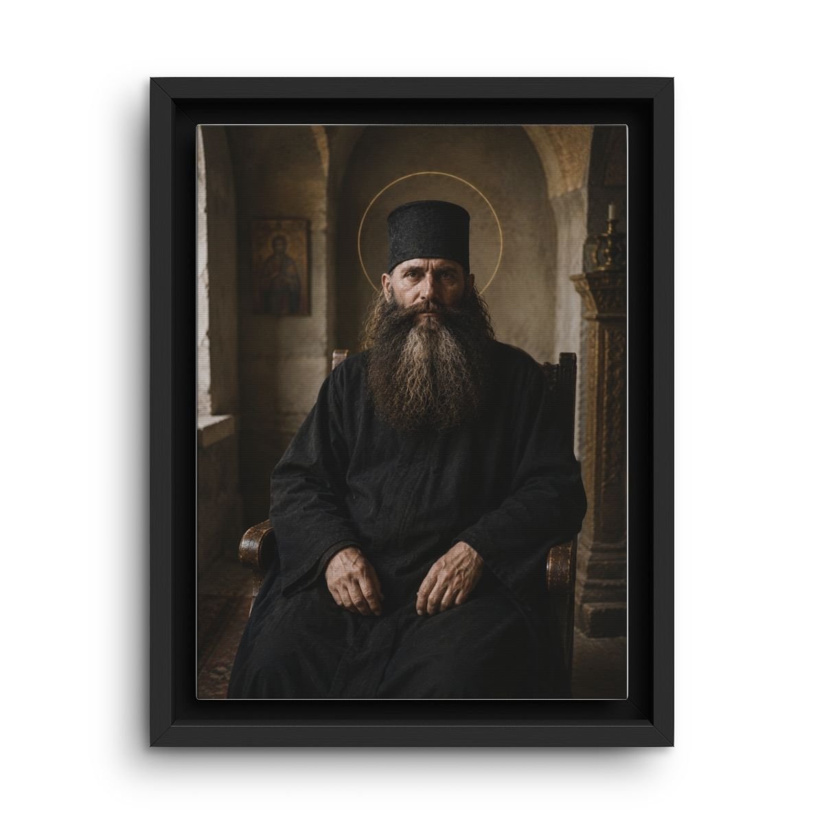 Saint Silouan the Athonite framed canvas icon print