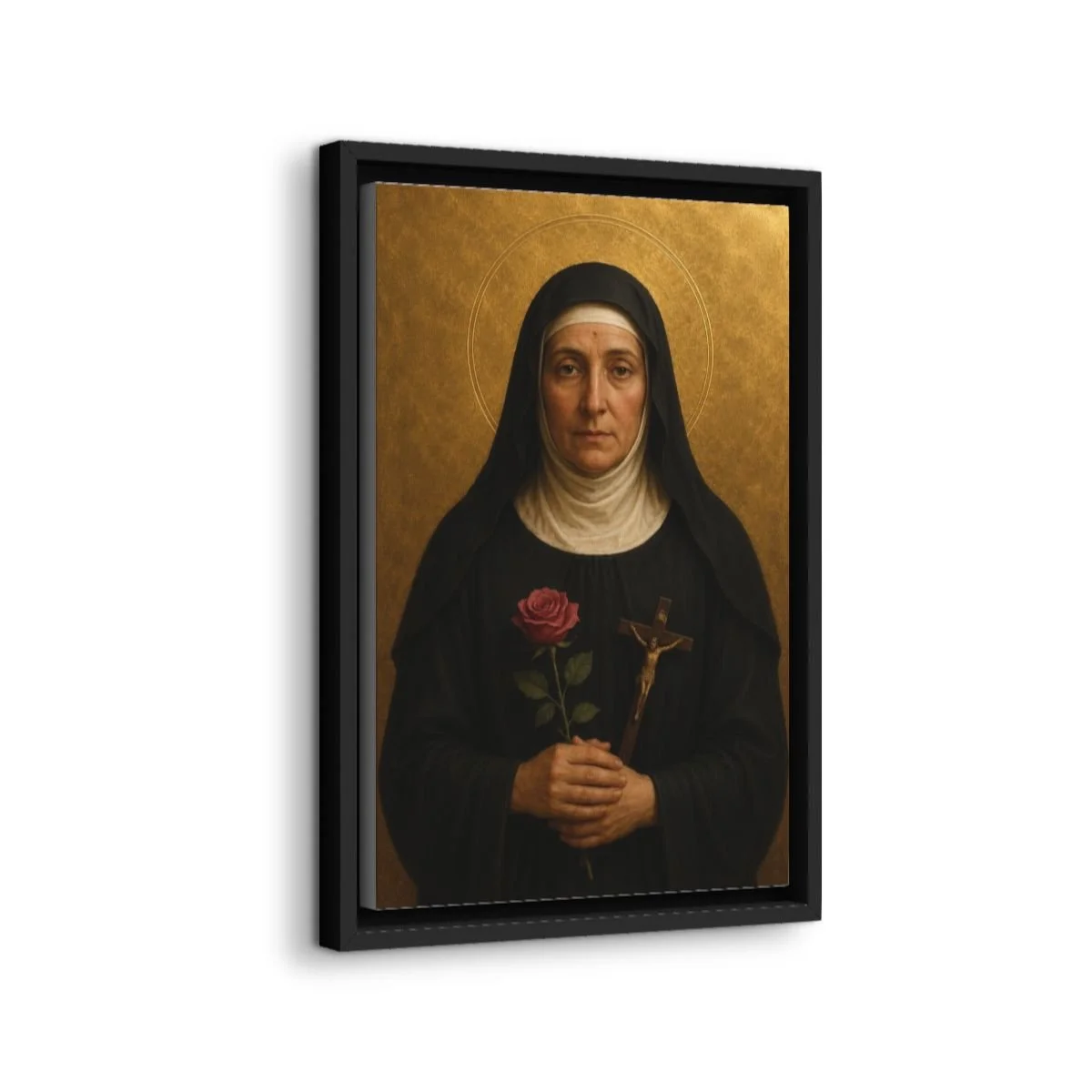 Saint Rita of Cascia icon on gallery-wrapped canvas, product photo 2